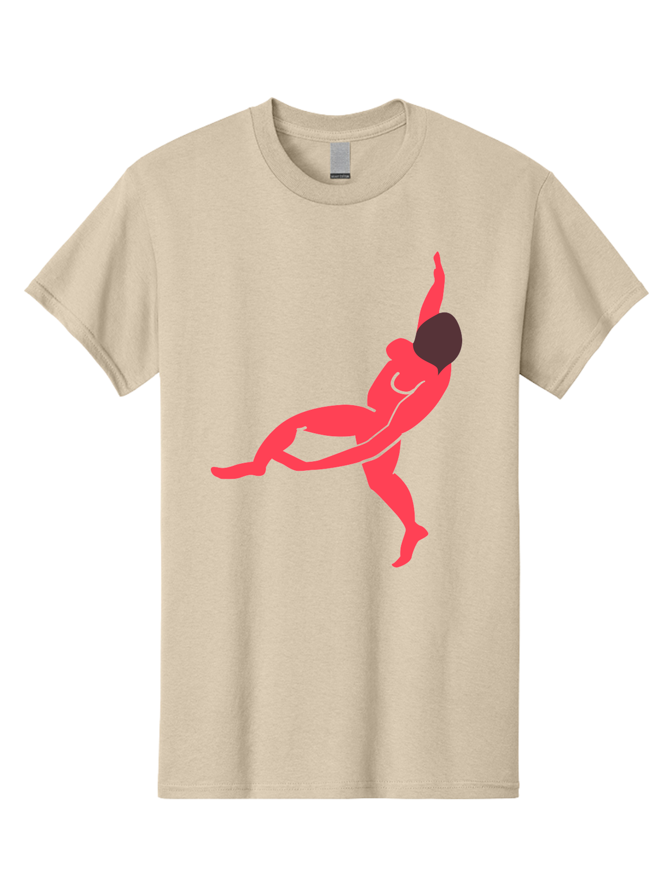 Dancer-4 Men'S Graphic Tee, 100% Cotton, Comfortable Casual Summer Wear, Machine Washable, Dancer In Motion, Flexible Pose, Dynamic Movement, Red Silhouette, Abstract Art, Contemporary Design, Artistic Expression, Fluid Body, Modern Dance, Aab613