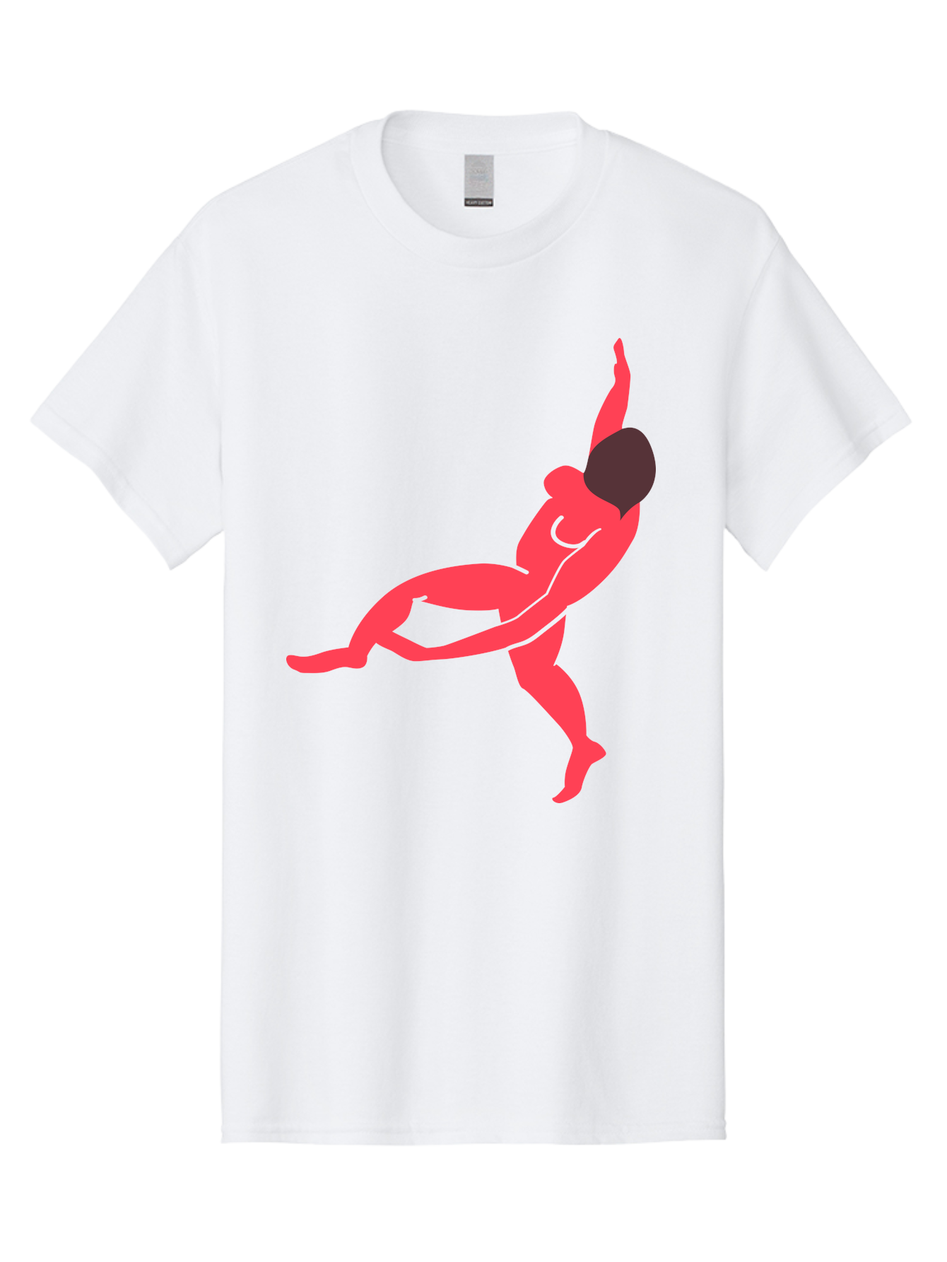 Dancer-4 Men'S Graphic Tee, 100% Cotton, Comfortable Casual Summer Wear, Machine Washable, Dancer In Motion, Flexible Pose, Dynamic Movement, Red Silhouette, Abstract Art, Contemporary Design, Artistic Expression, Fluid Body, Modern Dance, Aab613