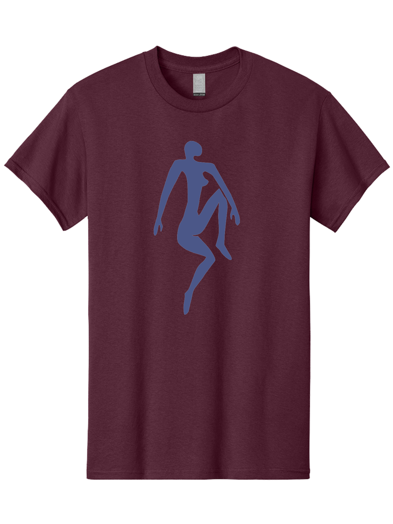 Dancer Men'S Graphic Tee, 100% Cotton, Comfortable Casual Summer Wear, Machine Washable, Nude Silhouette, Abstract Human Figure, Minimalist Art, Modern Sculpture, Elegant Pose, Flowing Lines, Abstract Representation Aab614
