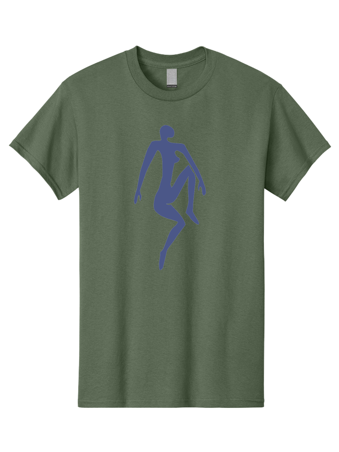 Dancer Men'S Graphic Tee, 100% Cotton, Comfortable Casual Summer Wear, Machine Washable, Nude Silhouette, Abstract Human Figure, Minimalist Art, Modern Sculpture, Elegant Pose, Flowing Lines, Abstract Representation Aab614