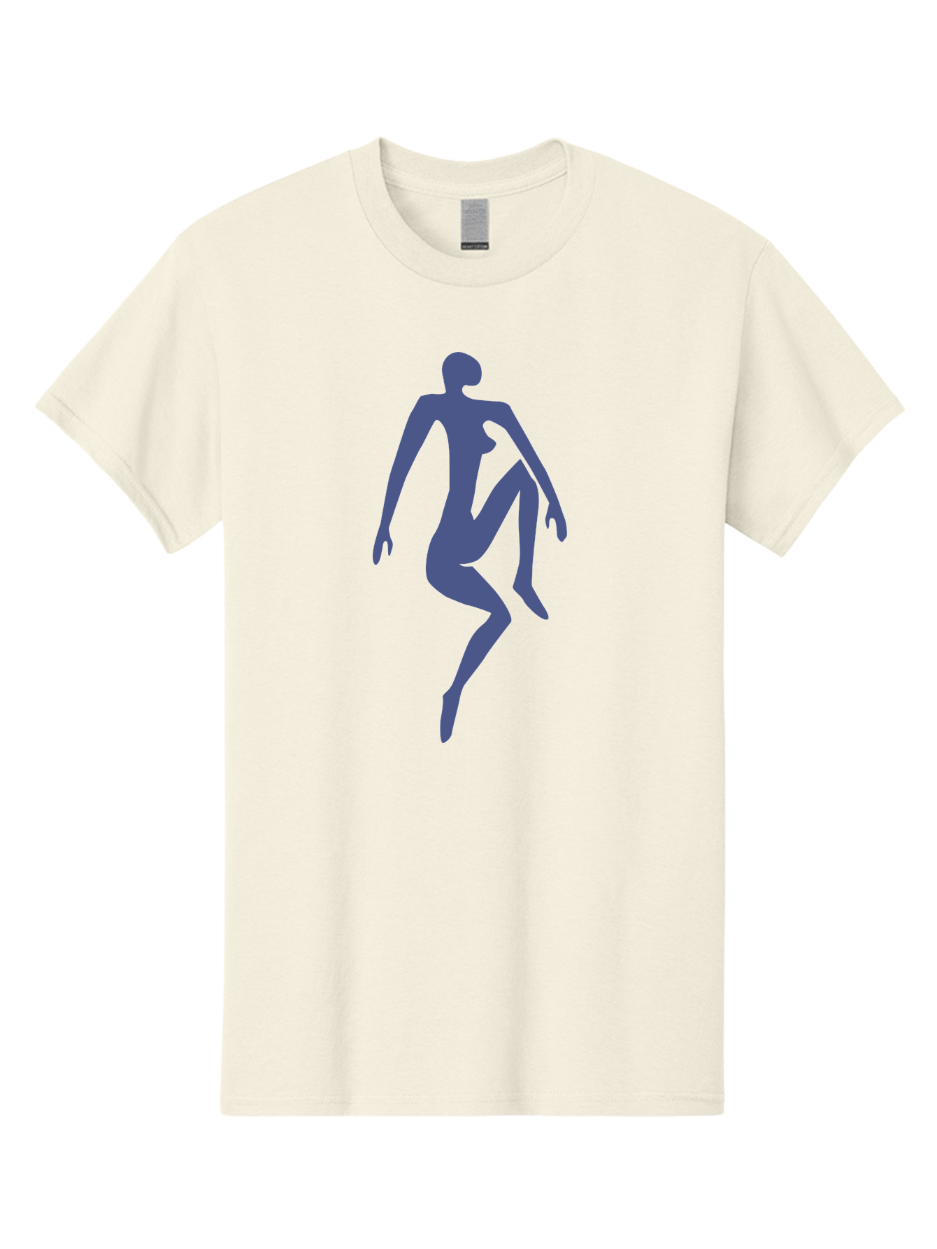 Dancer Men'S Graphic Tee, 100% Cotton, Comfortable Casual Summer Wear, Machine Washable, Nude Silhouette, Abstract Human Figure, Minimalist Art, Modern Sculpture, Elegant Pose, Flowing Lines, Abstract Representation Aab614
