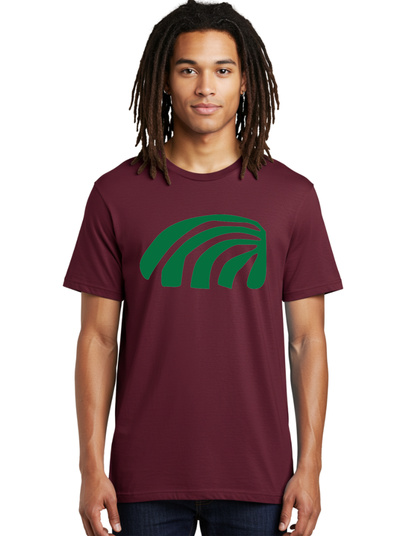 Fanning-Lines Men'S Graphic Tee, 100% Cotton, Comfortable Casual Summer Wear, Machine Washable, Wifi Symbol, Wireless Connectivity, Signal Strength, Dark Green Icon, Modern Design, Abstract Shape Aab618