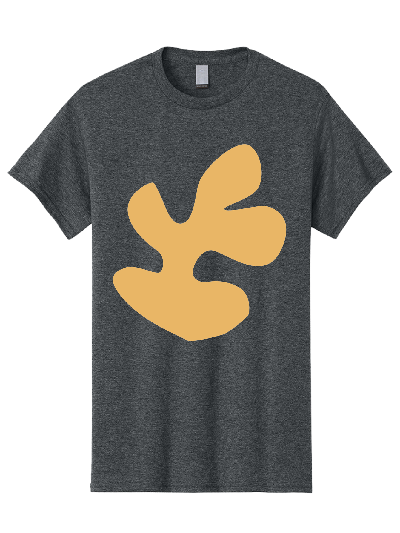 Ginkgo-Leaf Men'S Graphic Tee, 100% Cotton, Comfortable Casual Summer Wear, Machine Washable, Ginko Leaf, Abstract Shape, Minimalist Design, Simple Graphics, Tan Color, Modern Art, Digital Illustration Aab619