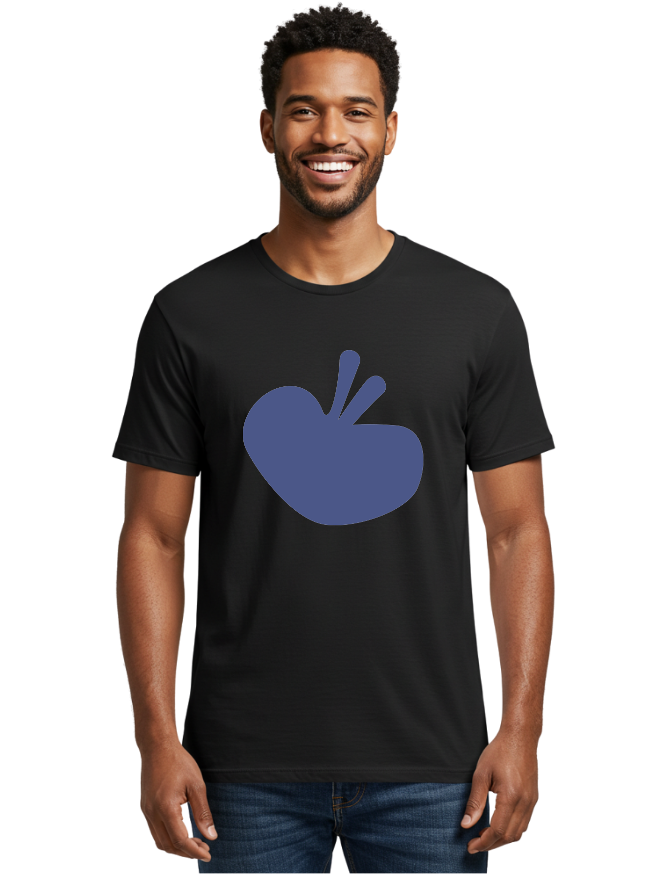 Hand-Heart Men'S Graphic Tee, 100% Cotton, Comfortable Casual Summer Wear, Machine Washable, Hand Gesture, Two Fingers Up, Peace Sign, Friendship Symbol, Love, Care, Affection, Kindness, Peace Aab620