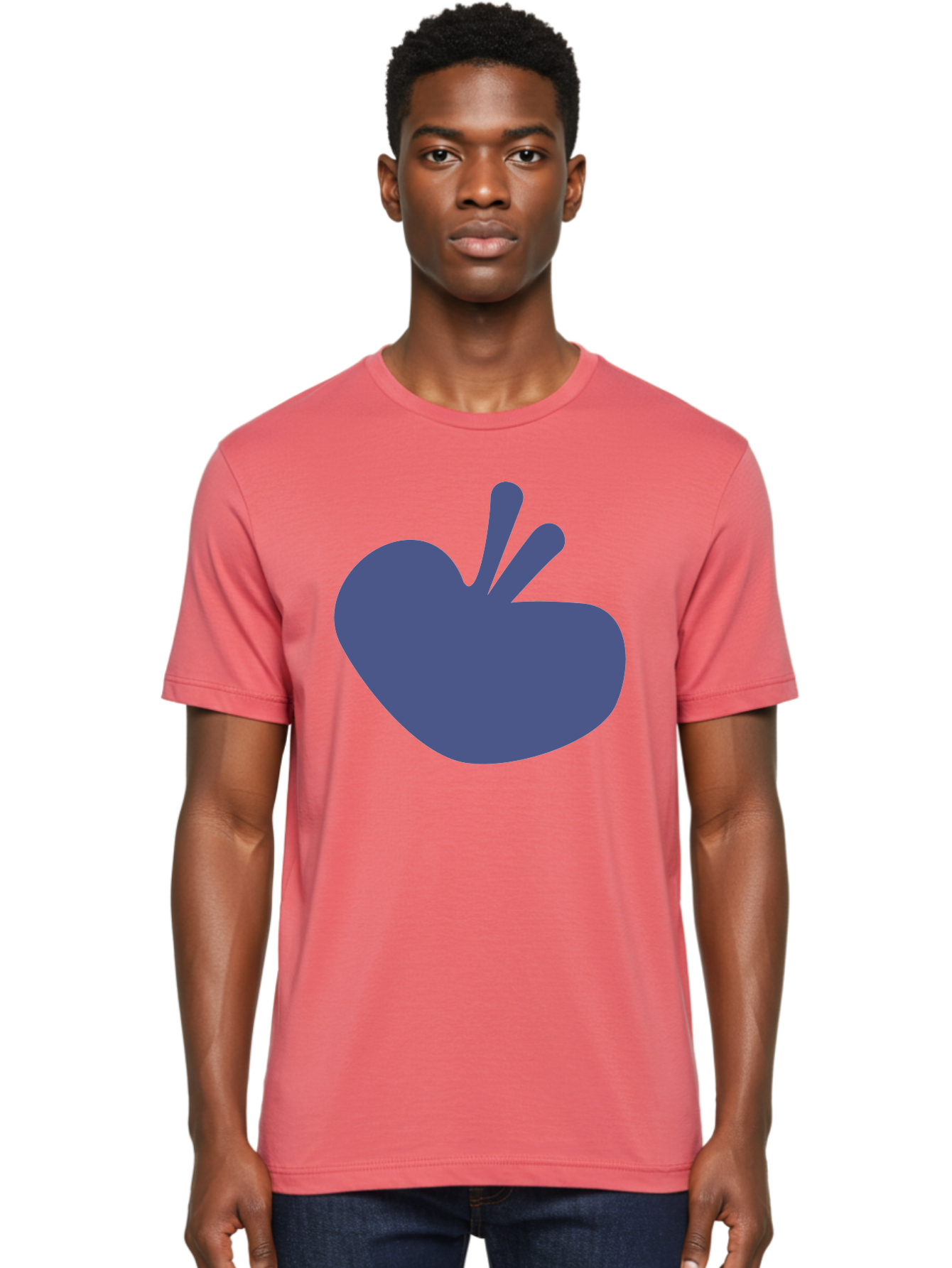 Hand-Heart Men'S Graphic Tee, 100% Cotton, Comfortable Casual Summer Wear, Machine Washable, Hand Gesture, Two Fingers Up, Peace Sign, Friendship Symbol, Love, Care, Affection, Kindness, Peace Aab620