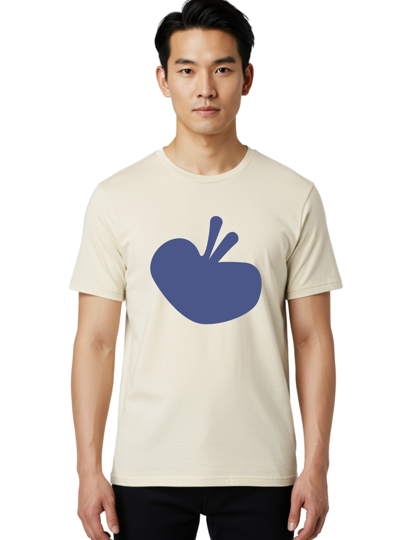 Hand-Heart Men'S Graphic Tee, 100% Cotton, Comfortable Casual Summer Wear, Machine Washable, Hand Gesture, Two Fingers Up, Peace Sign, Friendship Symbol, Love, Care, Affection, Kindness, Peace Aab620