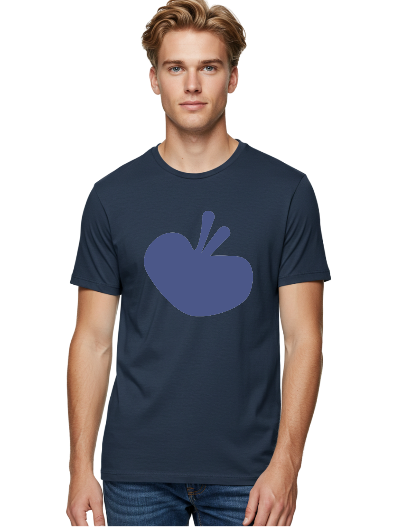 Hand-Heart Men'S Graphic Tee, 100% Cotton, Comfortable Casual Summer Wear, Machine Washable, Hand Gesture, Two Fingers Up, Peace Sign, Friendship Symbol, Love, Care, Affection, Kindness, Peace Aab620