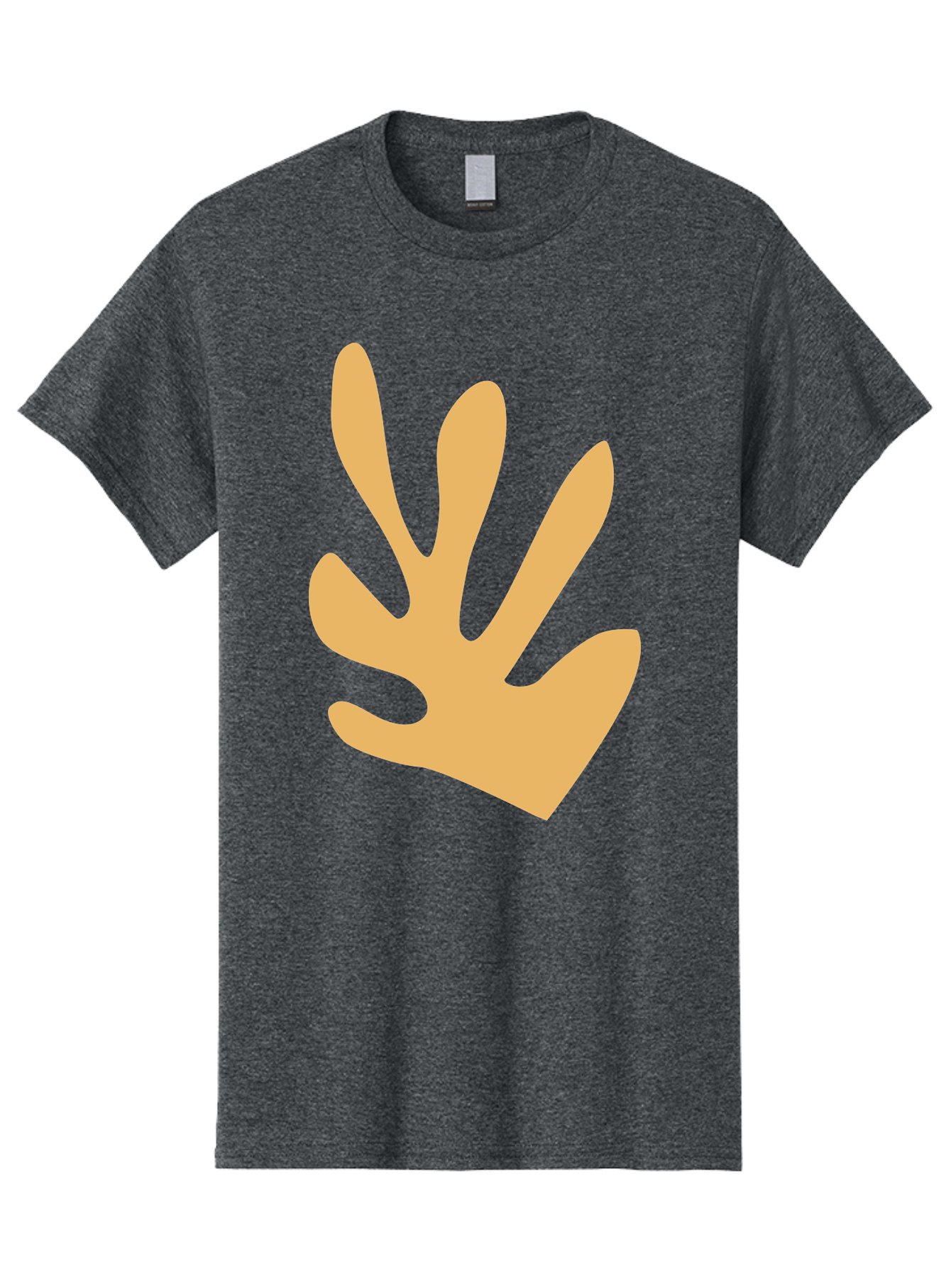 Handprint Men'S Graphic Tee, 100% Cotton, Comfortable Casual Summer Wear, Machine Washable, Handprint, Peach Colored Hand, Simple Illustration, Minimalist Design, Children'S Art, Creative Expression, Hand Gesture Aab621