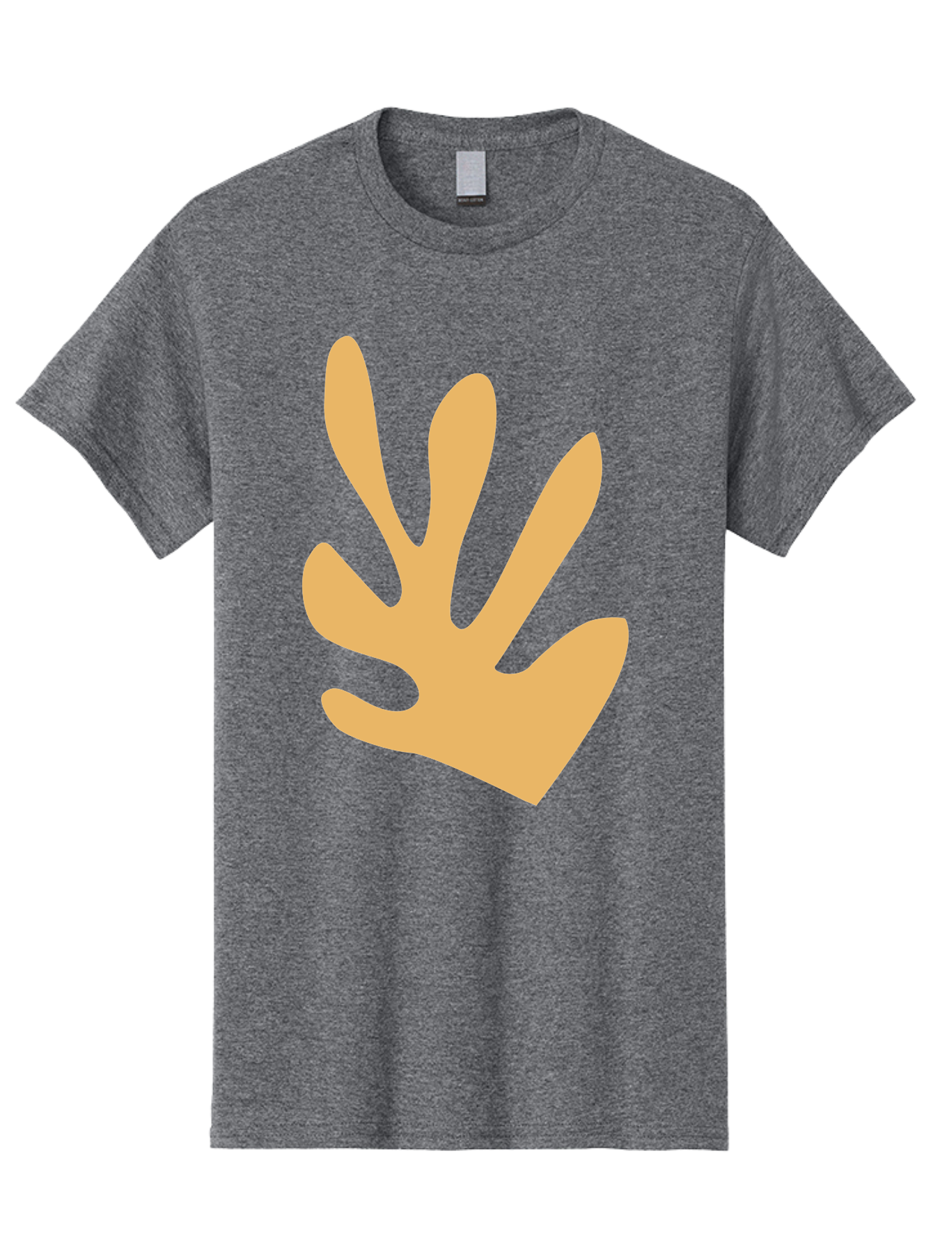 Handprint Men'S Graphic Tee, 100% Cotton, Comfortable Casual Summer Wear, Machine Washable, Handprint, Peach Colored Hand, Simple Illustration, Minimalist Design, Children'S Art, Creative Expression, Hand Gesture Aab621