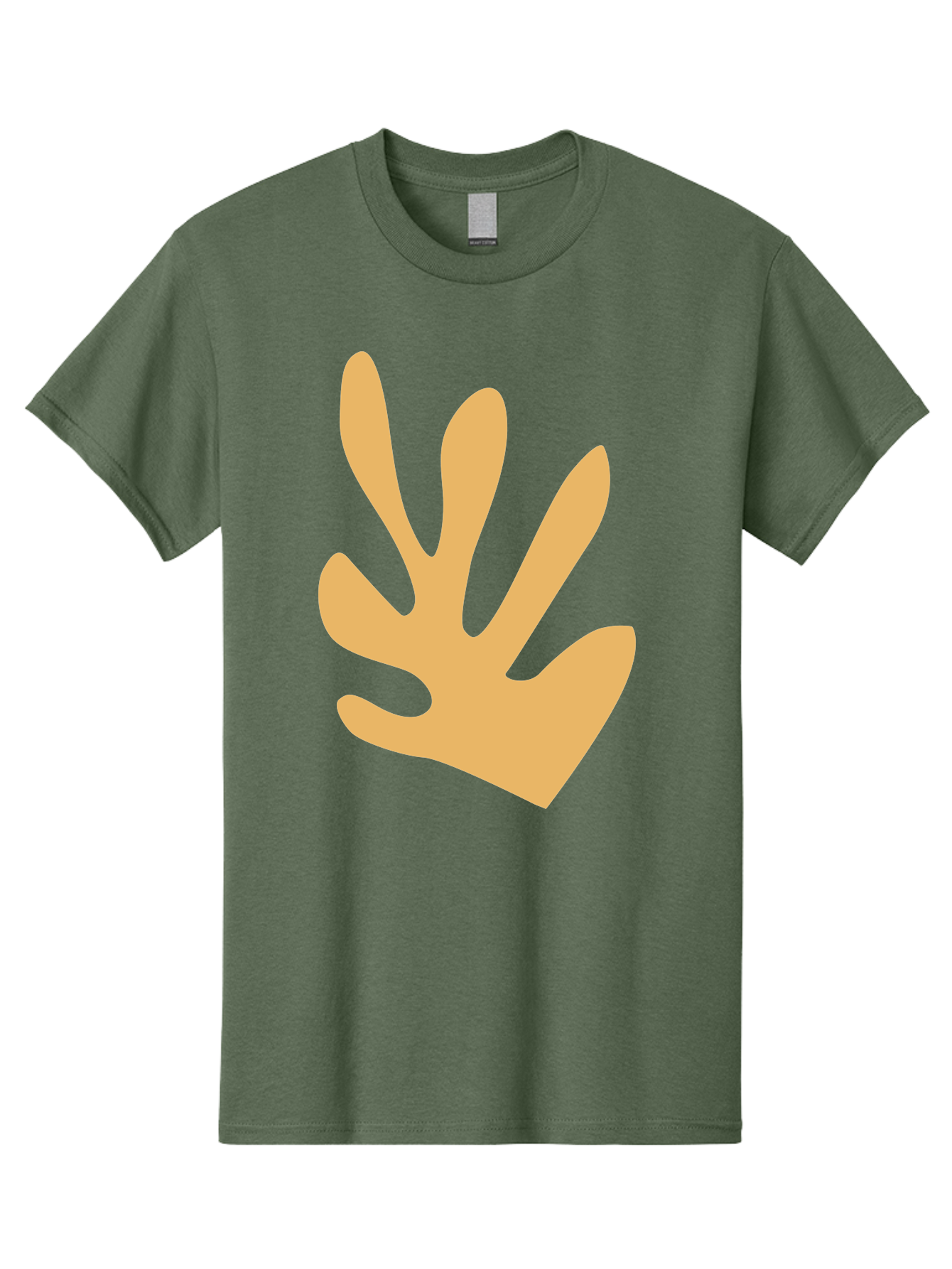 Handprint Men'S Graphic Tee, 100% Cotton, Comfortable Casual Summer Wear, Machine Washable, Handprint, Peach Colored Hand, Simple Illustration, Minimalist Design, Children'S Art, Creative Expression, Hand Gesture Aab621