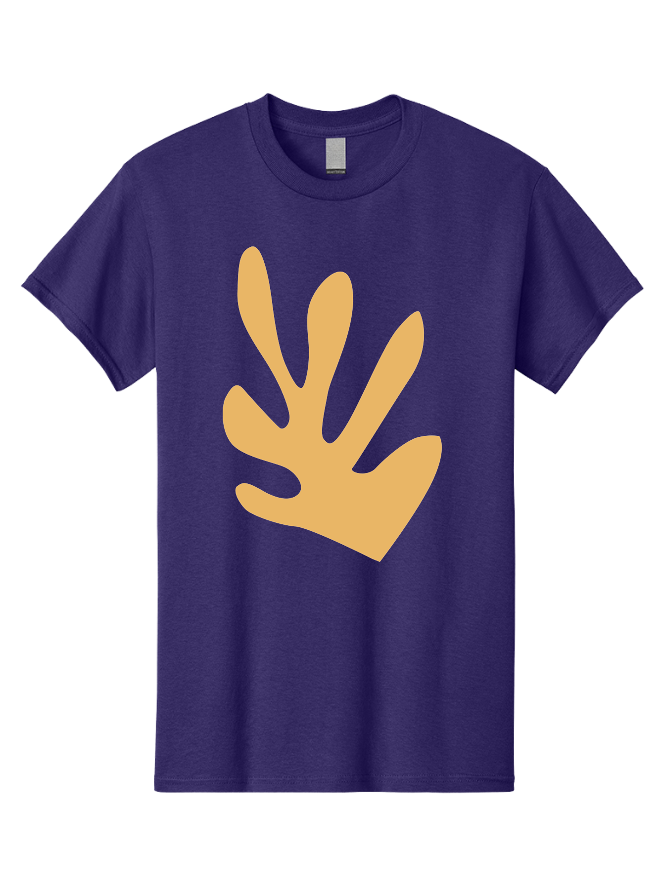 Handprint Men'S Graphic Tee, 100% Cotton, Comfortable Casual Summer Wear, Machine Washable, Handprint, Peach Colored Hand, Simple Illustration, Minimalist Design, Children'S Art, Creative Expression, Hand Gesture Aab621