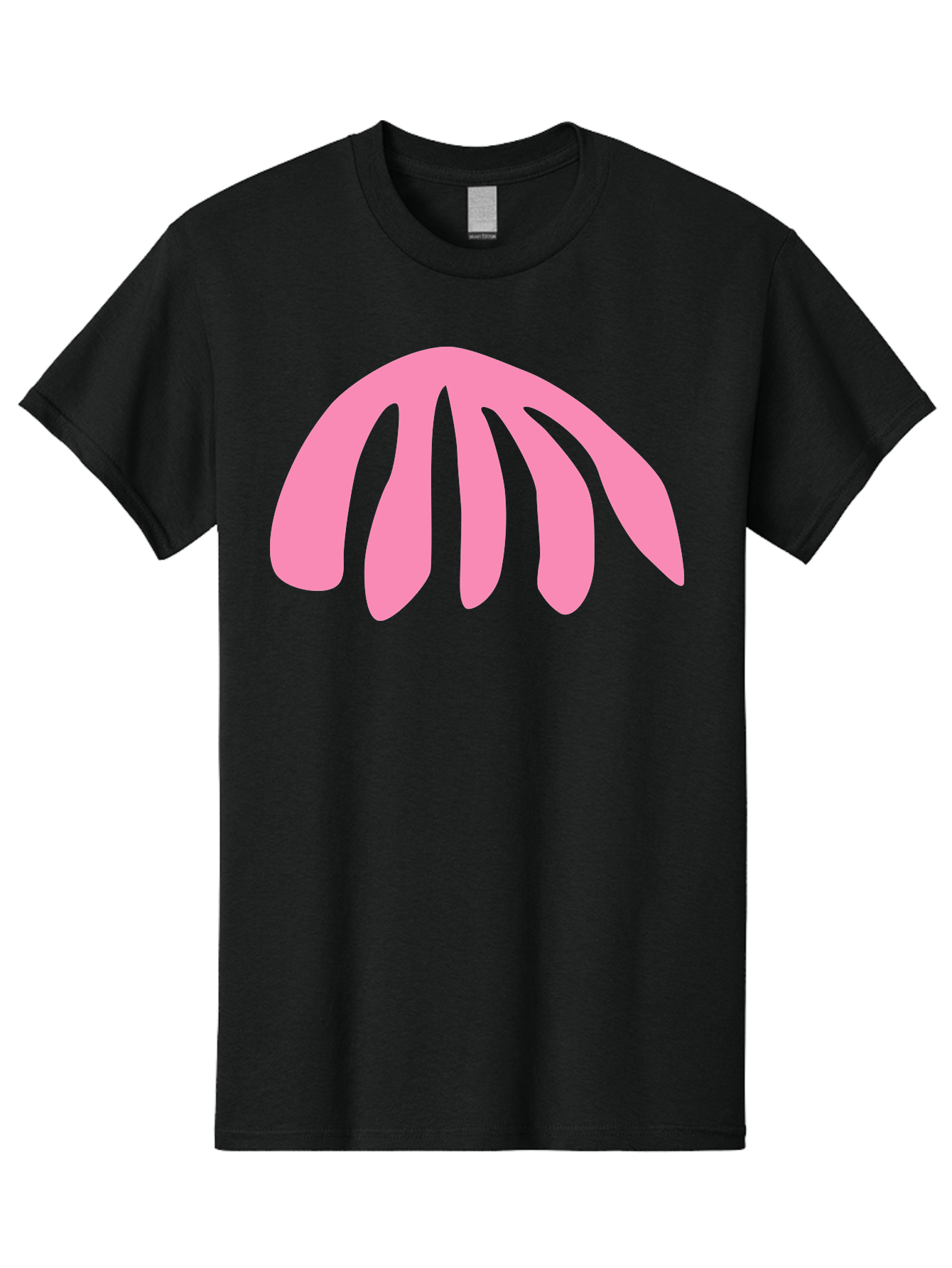 Pink-Logo Men'S Graphic Tee, 100% Cotton, Comfortable Casual Summer Wear, Machine Washable, Pink Graphic, Abstract Shape, Minimalist Design, Modern Art, Simple Illustration, Vibrant Pink Color, Curved Lines Aab627