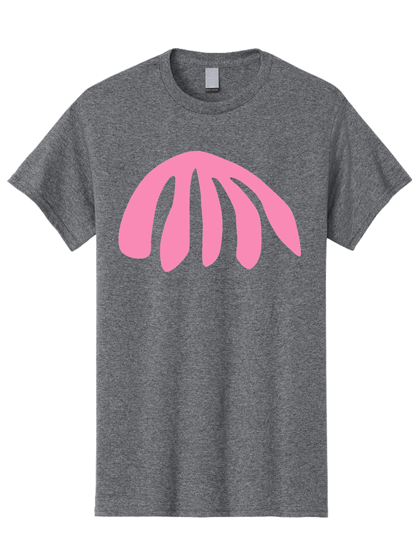 Pink-Logo Men'S Graphic Tee, 100% Cotton, Comfortable Casual Summer Wear, Machine Washable, Pink Graphic, Abstract Shape, Minimalist Design, Modern Art, Simple Illustration, Vibrant Pink Color, Curved Lines Aab627