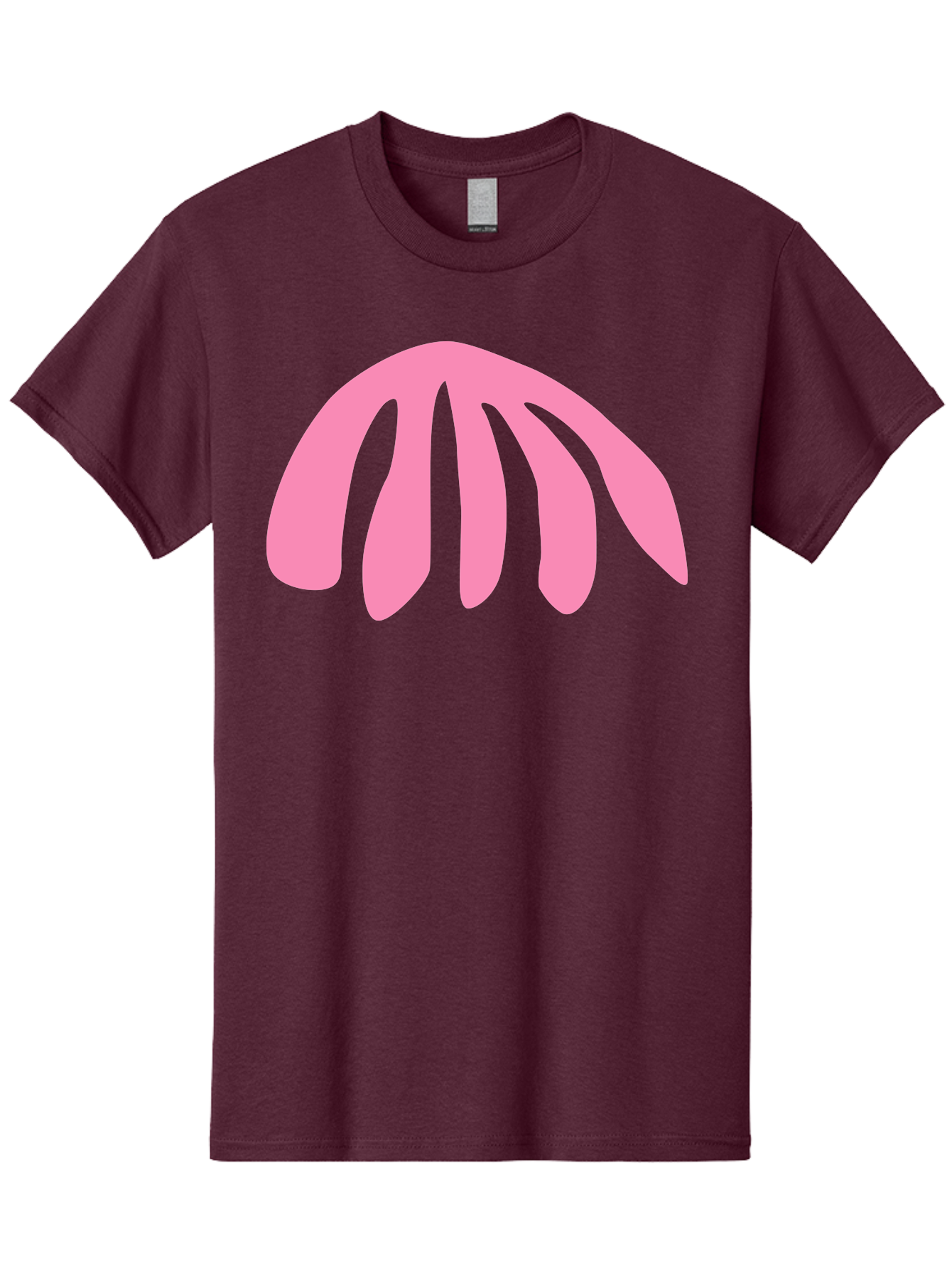 Pink-Logo Men'S Graphic Tee, 100% Cotton, Comfortable Casual Summer Wear, Machine Washable, Pink Graphic, Abstract Shape, Minimalist Design, Modern Art, Simple Illustration, Vibrant Pink Color, Curved Lines Aab627