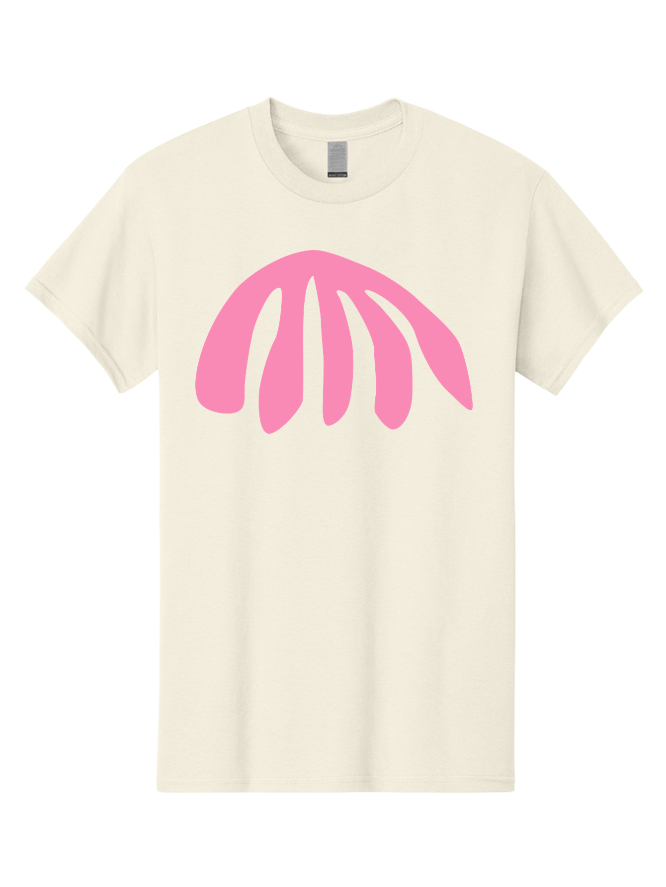 Pink-Logo Men'S Graphic Tee, 100% Cotton, Comfortable Casual Summer Wear, Machine Washable, Pink Graphic, Abstract Shape, Minimalist Design, Modern Art, Simple Illustration, Vibrant Pink Color, Curved Lines Aab627