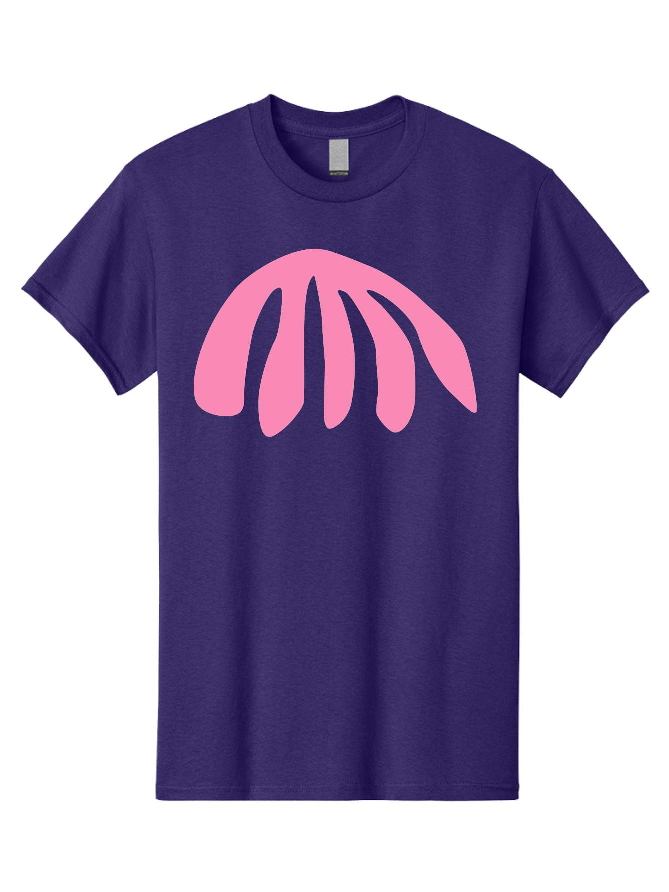 Pink-Logo Men'S Graphic Tee, 100% Cotton, Comfortable Casual Summer Wear, Machine Washable, Pink Graphic, Abstract Shape, Minimalist Design, Modern Art, Simple Illustration, Vibrant Pink Color, Curved Lines Aab627