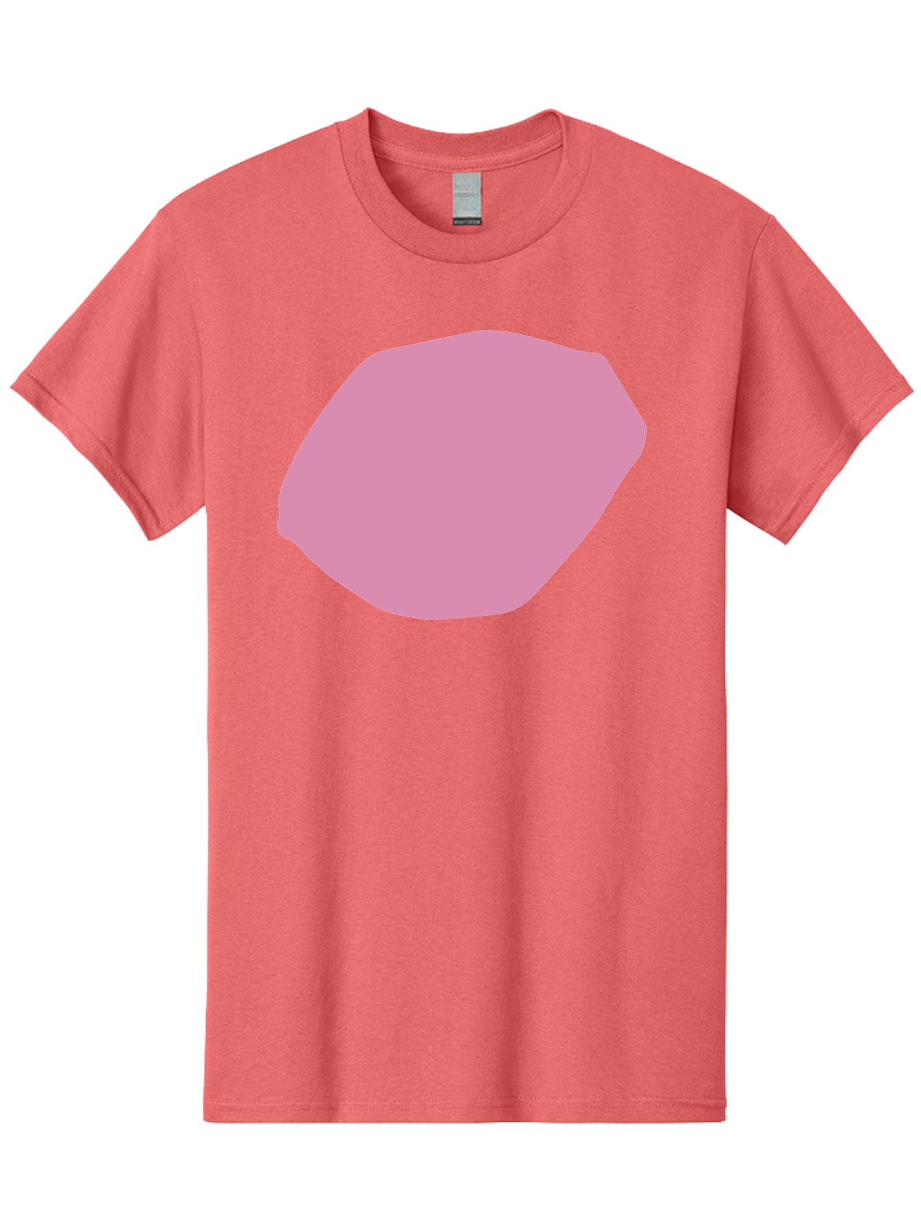 Pink-Shape-1 Men'S Graphic Tee, 100% Cotton, Comfortable Casual Summer Wear, Machine Washable, Pink Abstract Shape, Geometric Form, Pastel Color, Modern Design, Simple Composition, Artistic Element, Digital Art Aab628