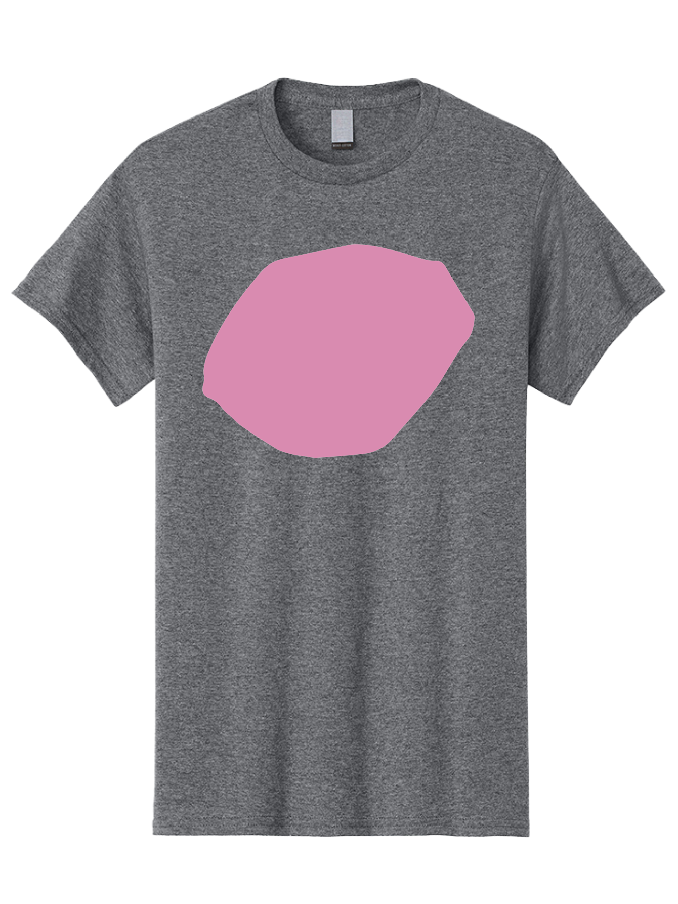 Pink-Shape-1 Men'S Graphic Tee, 100% Cotton, Comfortable Casual Summer Wear, Machine Washable, Pink Abstract Shape, Geometric Form, Pastel Color, Modern Design, Simple Composition, Artistic Element, Digital Art Aab628