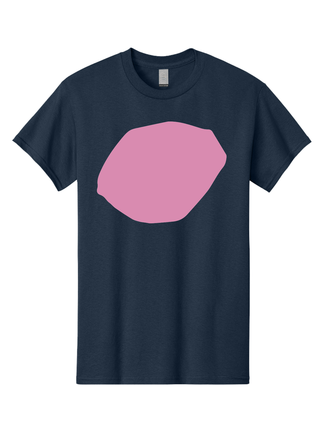 Pink-Shape-1 Men'S Graphic Tee, 100% Cotton, Comfortable Casual Summer Wear, Machine Washable, Pink Abstract Shape, Geometric Form, Pastel Color, Modern Design, Simple Composition, Artistic Element, Digital Art Aab628