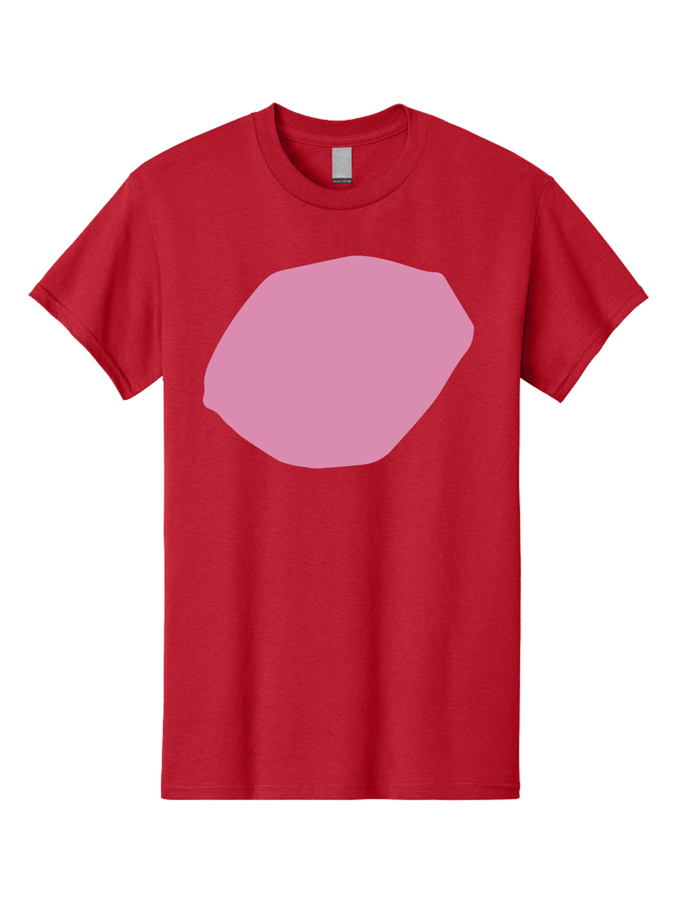 Pink-Shape-1 Men'S Graphic Tee, 100% Cotton, Comfortable Casual Summer Wear, Machine Washable, Pink Abstract Shape, Geometric Form, Pastel Color, Modern Design, Simple Composition, Artistic Element, Digital Art Aab628