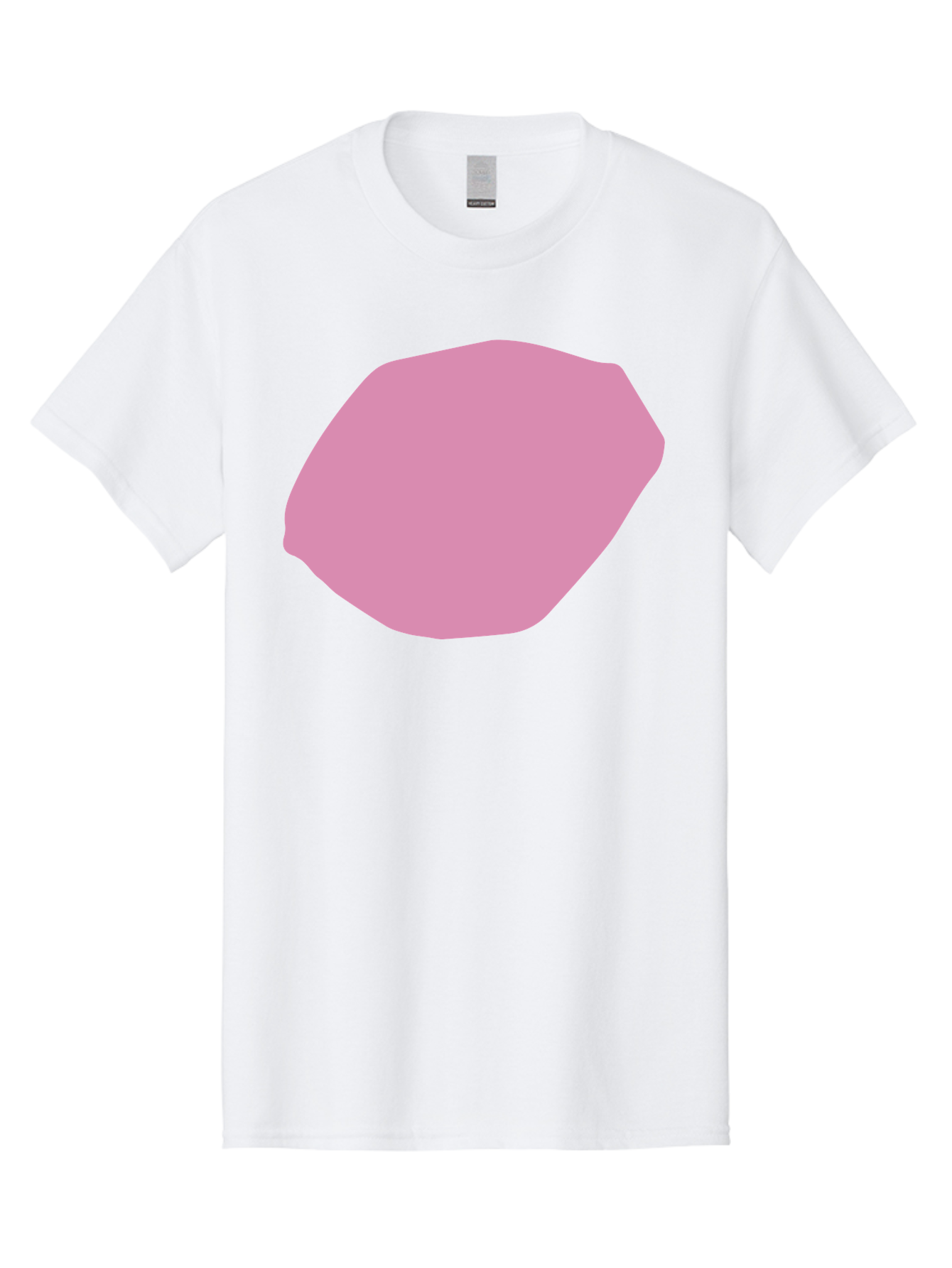 Pink-Shape-1 Men'S Graphic Tee, 100% Cotton, Comfortable Casual Summer Wear, Machine Washable, Pink Abstract Shape, Geometric Form, Pastel Color, Modern Design, Simple Composition, Artistic Element, Digital Art Aab628