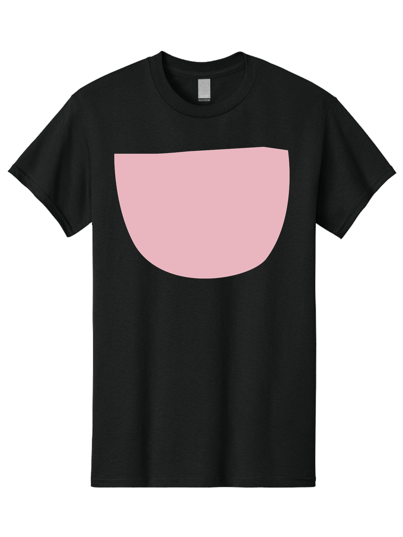Pink-Shape Men'S Graphic Tee, 100% Cotton, Comfortable Casual Summer Wear, Machine Washable, Pink Semi-Circle, Abstract Shape, Geometric Form, Minimalist Design, Simple Graphic, Pastel Color, Digital Art Aab629