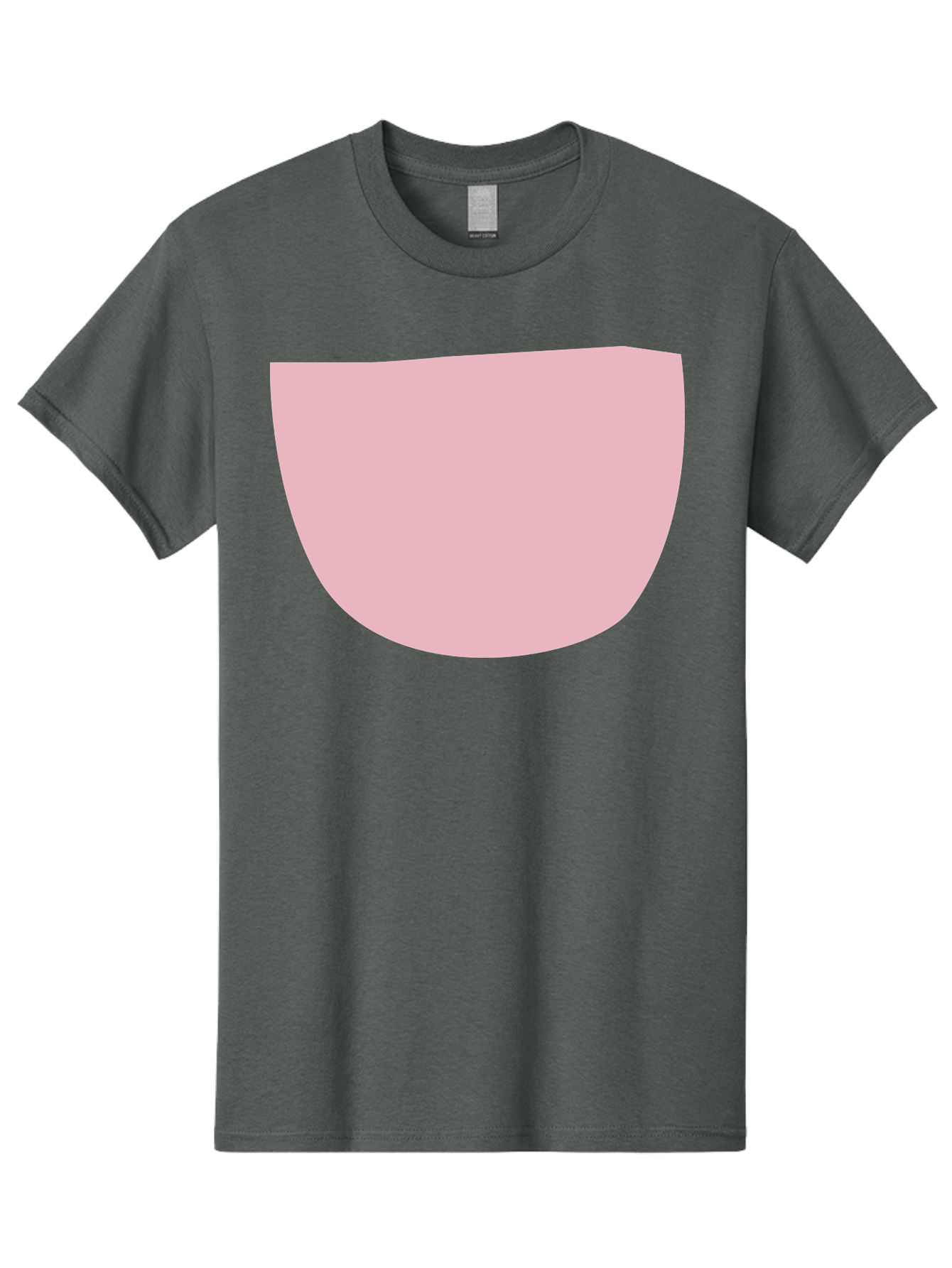 Pink-Shape Men'S Graphic Tee, 100% Cotton, Comfortable Casual Summer Wear, Machine Washable, Pink Semi-Circle, Abstract Shape, Geometric Form, Minimalist Design, Simple Graphic, Pastel Color, Digital Art Aab629