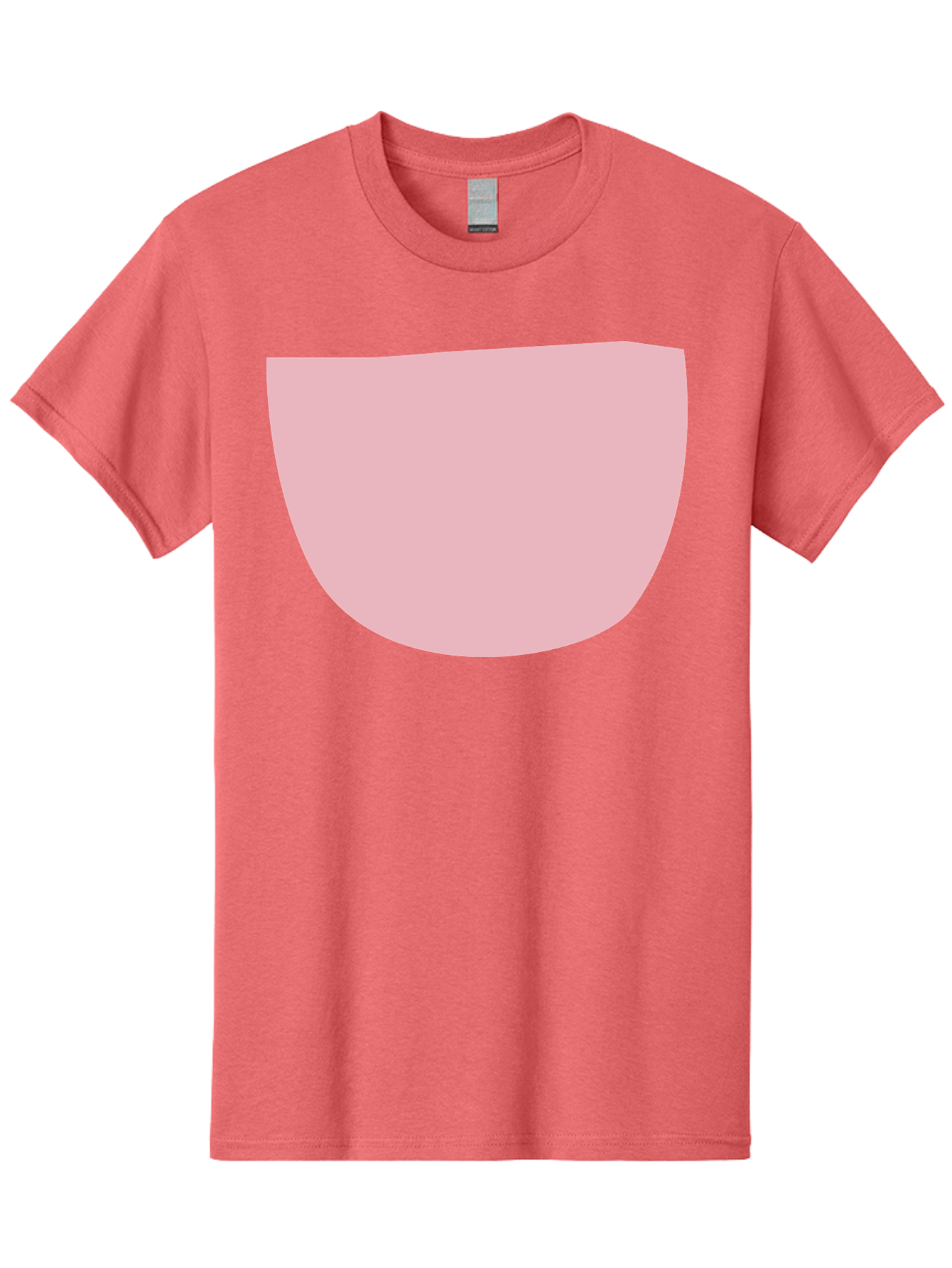 Pink-Shape Men'S Graphic Tee, 100% Cotton, Comfortable Casual Summer Wear, Machine Washable, Pink Semi-Circle, Abstract Shape, Geometric Form, Minimalist Design, Simple Graphic, Pastel Color, Digital Art Aab629