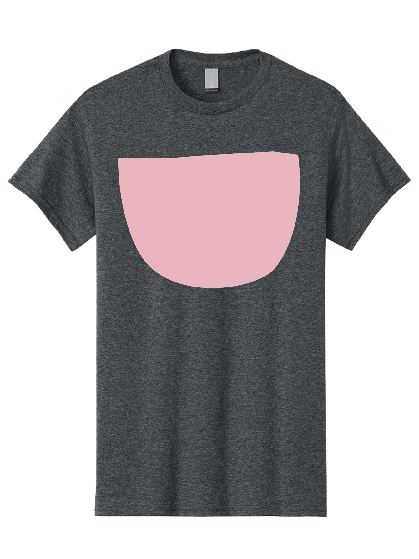 Pink-Shape Men'S Graphic Tee, 100% Cotton, Comfortable Casual Summer Wear, Machine Washable, Pink Semi-Circle, Abstract Shape, Geometric Form, Minimalist Design, Simple Graphic, Pastel Color, Digital Art Aab629