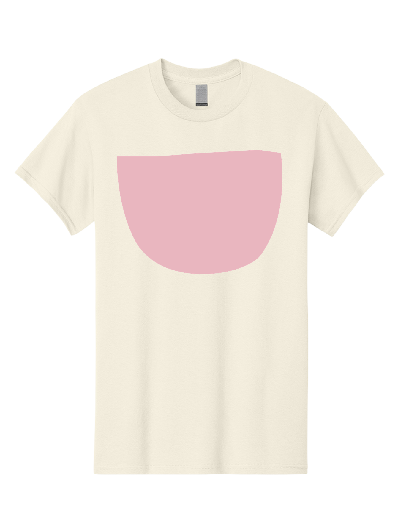Pink-Shape Men'S Graphic Tee, 100% Cotton, Comfortable Casual Summer Wear, Machine Washable, Pink Semi-Circle, Abstract Shape, Geometric Form, Minimalist Design, Simple Graphic, Pastel Color, Digital Art Aab629