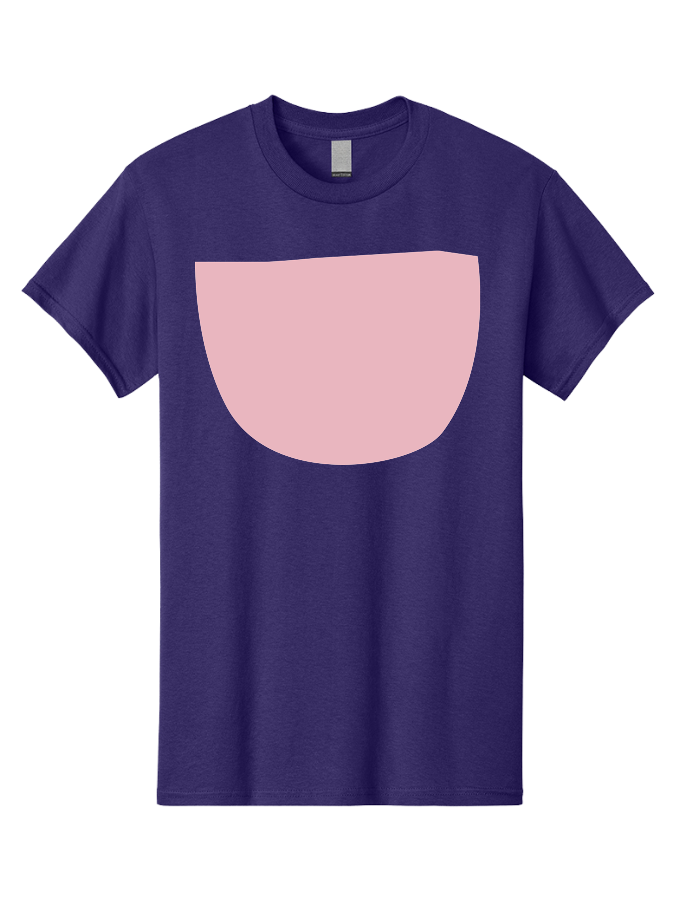 Pink-Shape Men'S Graphic Tee, 100% Cotton, Comfortable Casual Summer Wear, Machine Washable, Pink Semi-Circle, Abstract Shape, Geometric Form, Minimalist Design, Simple Graphic, Pastel Color, Digital Art Aab629