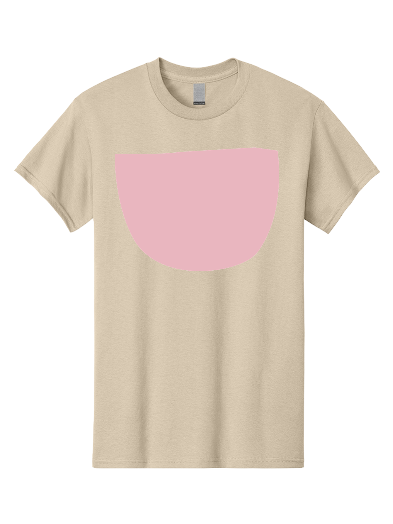 Pink-Shape Men'S Graphic Tee, 100% Cotton, Comfortable Casual Summer Wear, Machine Washable, Pink Semi-Circle, Abstract Shape, Geometric Form, Minimalist Design, Simple Graphic, Pastel Color, Digital Art Aab629