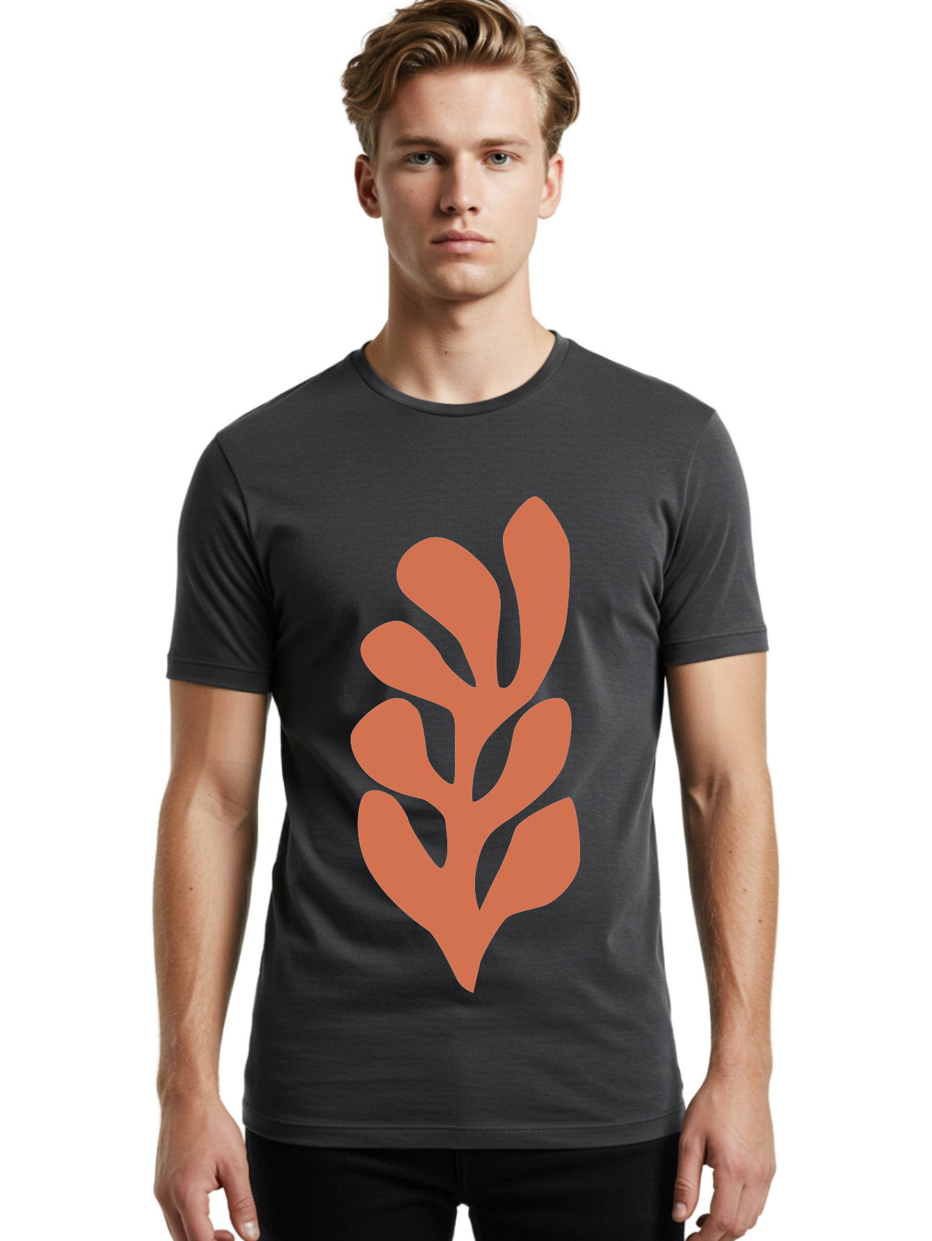 Seaweed-Silhouette-1 Men'S Graphic Tee, 100% Cotton, Comfortable Casual Summer Wear, Machine Washable, Pink Seaweed Illustration, Coral Reef, Ocean Flora, Underwater Plants, Aquatic Life, Coral Seaweed Aab633