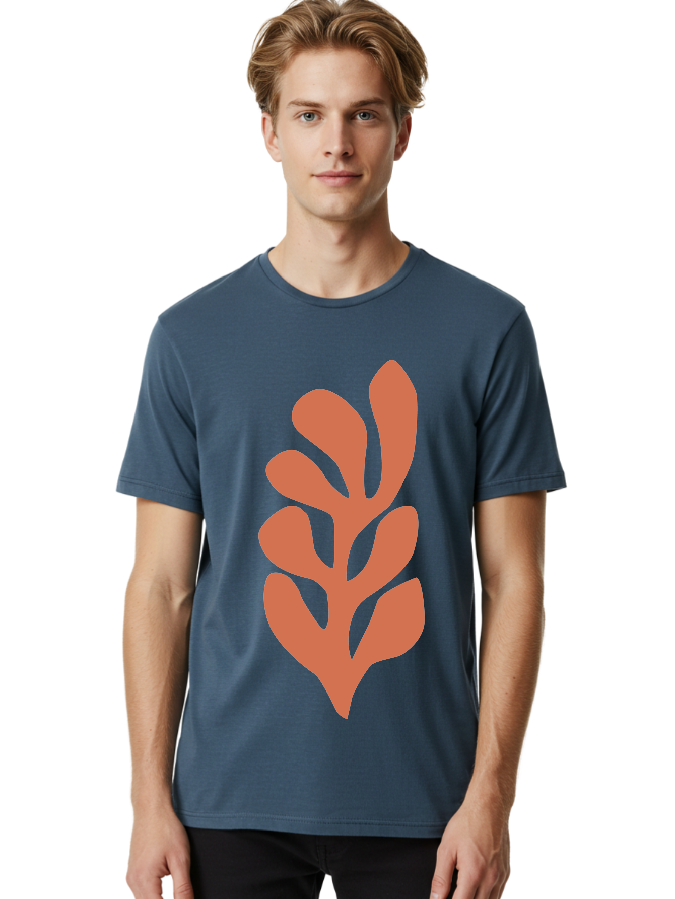 Seaweed-Silhouette-1 Men'S Graphic Tee, 100% Cotton, Comfortable Casual Summer Wear, Machine Washable, Pink Seaweed Illustration, Coral Reef, Ocean Flora, Underwater Plants, Aquatic Life, Coral Seaweed Aab633