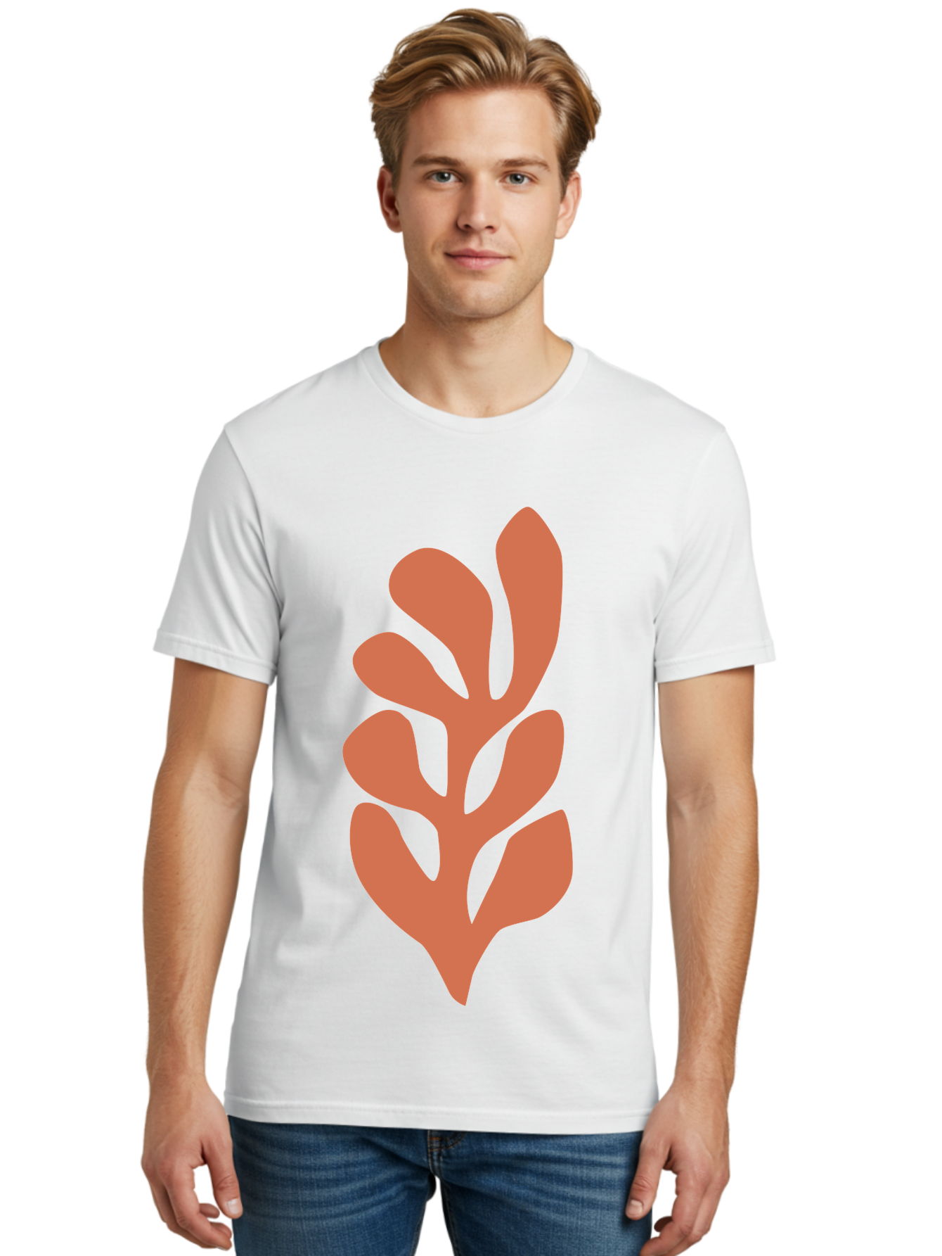 Seaweed-Silhouette-1 Men'S Graphic Tee, 100% Cotton, Comfortable Casual Summer Wear, Machine Washable, Pink Seaweed Illustration, Coral Reef, Ocean Flora, Underwater Plants, Aquatic Life, Coral Seaweed Aab633