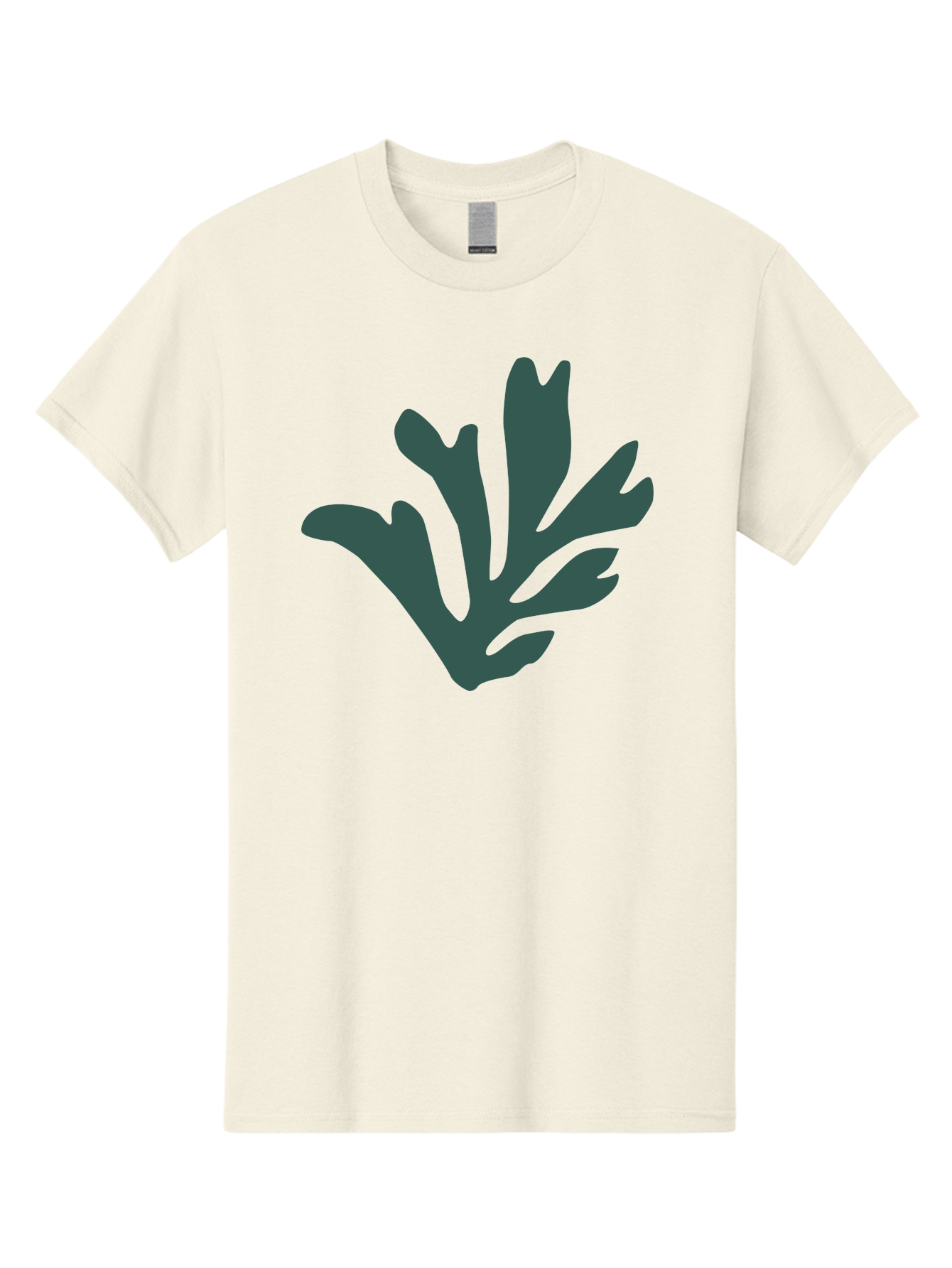 Seaweed-Silhouette Men'S Graphic Tee, 100% Cotton, Comfortable Casual Summer Wear, Machine Washable, Seaweed Silhouette, Ocean Flora, Underwater Plants, Marine Life, Dark Green, Abstract Shape, Simple Design, Minimalist Art Aab634