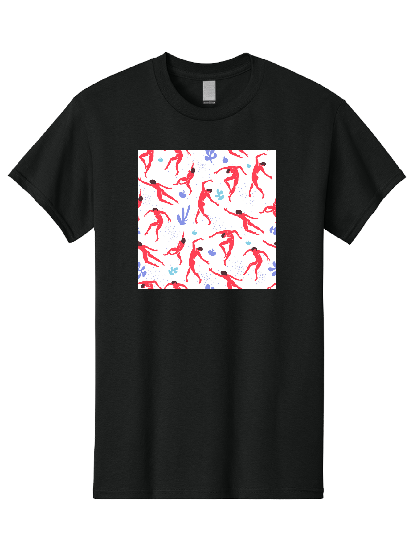 Yoga-Pattern Men'S Graphic Tee, 100% Cotton, Comfortable Casual Summer Wear, Machine Washable, Nude Figures, Red Silhouettes, Dynamic Poses, Yoga, Wellness, Floral Patterns, Abstract Shapes, Playful Designs, Modern Art, Minimalist Aesthetic Aab639