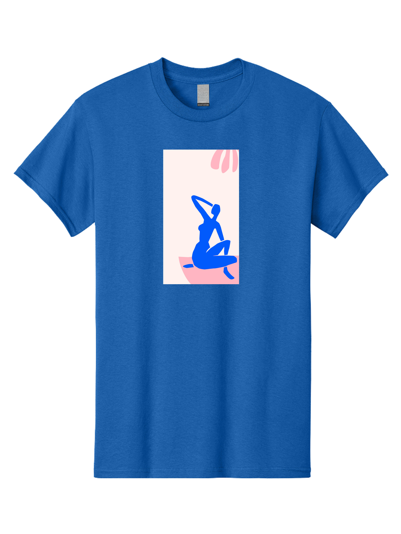 Yoga-Pose Men'S Graphic Tee, 100% Cotton, Comfortable Casual Summer Wear, Machine Washable, Yoga Silhouette, Serene Pose, Blue Figure, Wellness, Fitness, Meditation, Relaxation, Mindfulness, Calm Atmosphere Aab640