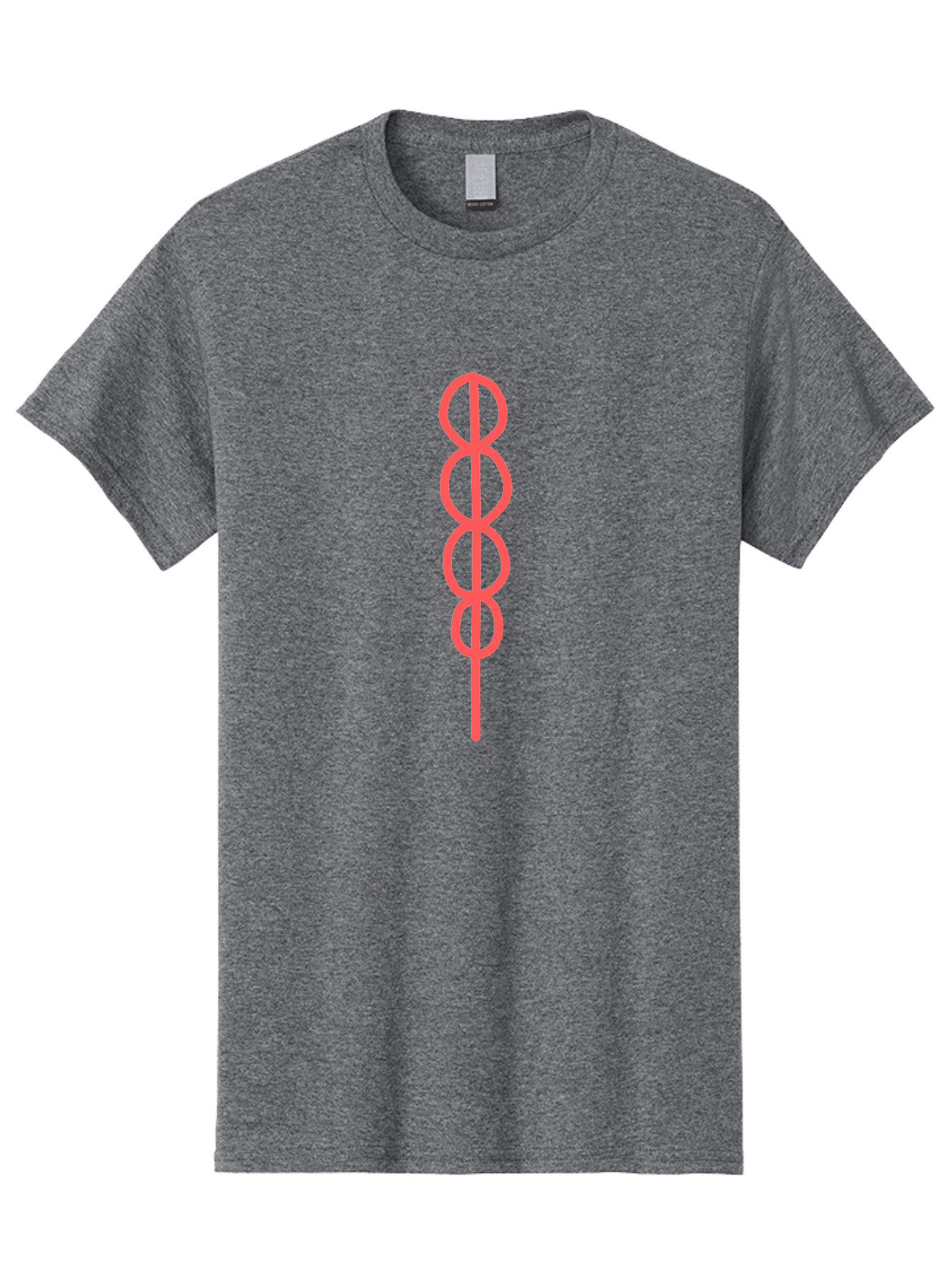 8-Symbol Men'S Graphic Tee, 100% Cotton, Comfortable Casual Summer Wear, Machine Washable, Interconnected Loops, Infinite Symbol, Abstract Art, Minimalist Design, Pink Outline, Symbolic Representation, Eternity, Endless Loop, Geometric Shape Aab647