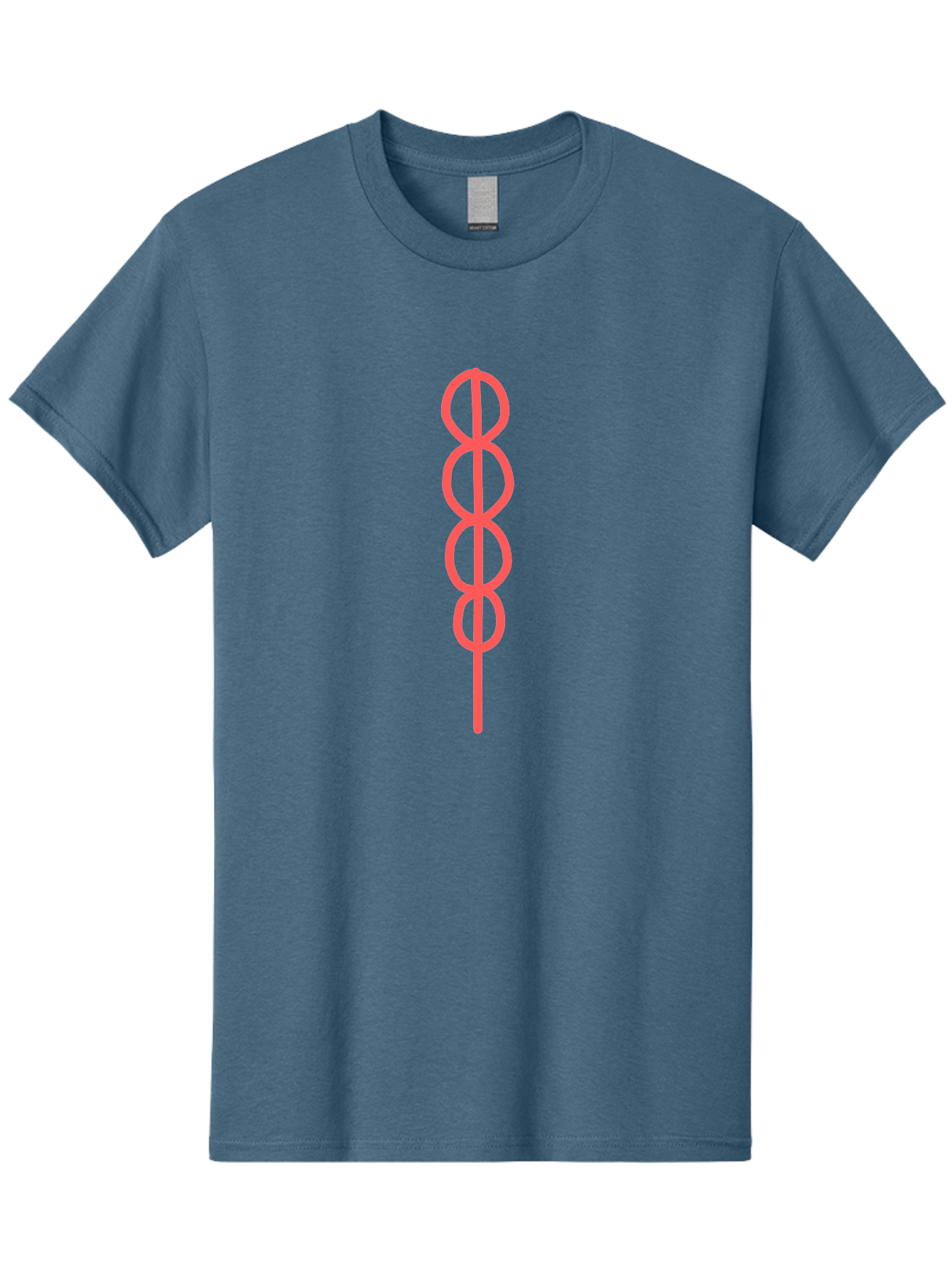 8-Symbol Men'S Graphic Tee, 100% Cotton, Comfortable Casual Summer Wear, Machine Washable, Interconnected Loops, Infinite Symbol, Abstract Art, Minimalist Design, Pink Outline, Symbolic Representation, Eternity, Endless Loop, Geometric Shape Aab647