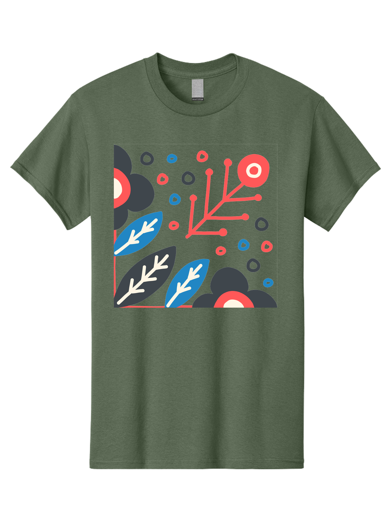Abstract-Floral-Pattern-1 Men'S Graphic Tee, 100% Cotton, Comfortable Casual Summer Wear, Machine Washable, Abstract Floral Pattern, Colorful Flowers, Modern Botanical Art, Vibrant Graphics, Playful Design, Creative Illustration, Aab650