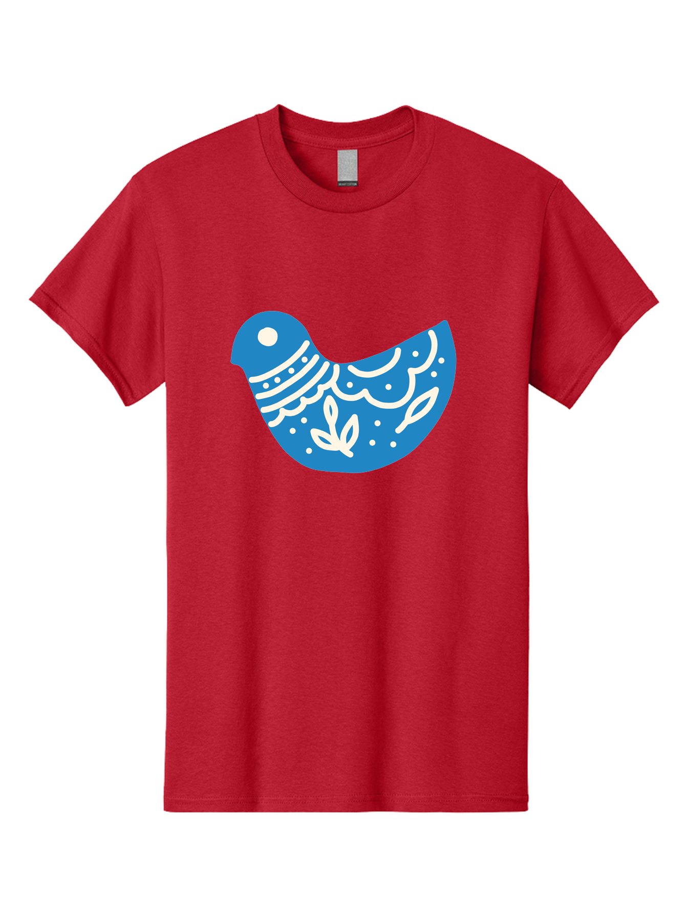 Bird-Logo Men'S Graphic Tee, 100% Cotton, Comfortable Casual Summer Wear, Machine Washable, Blue Bird, White Patterns, Abstract Design, Digital Art, Minimalist Illustration, Stylized Bird, Nature-Inspired, Creative Graphics Aab663