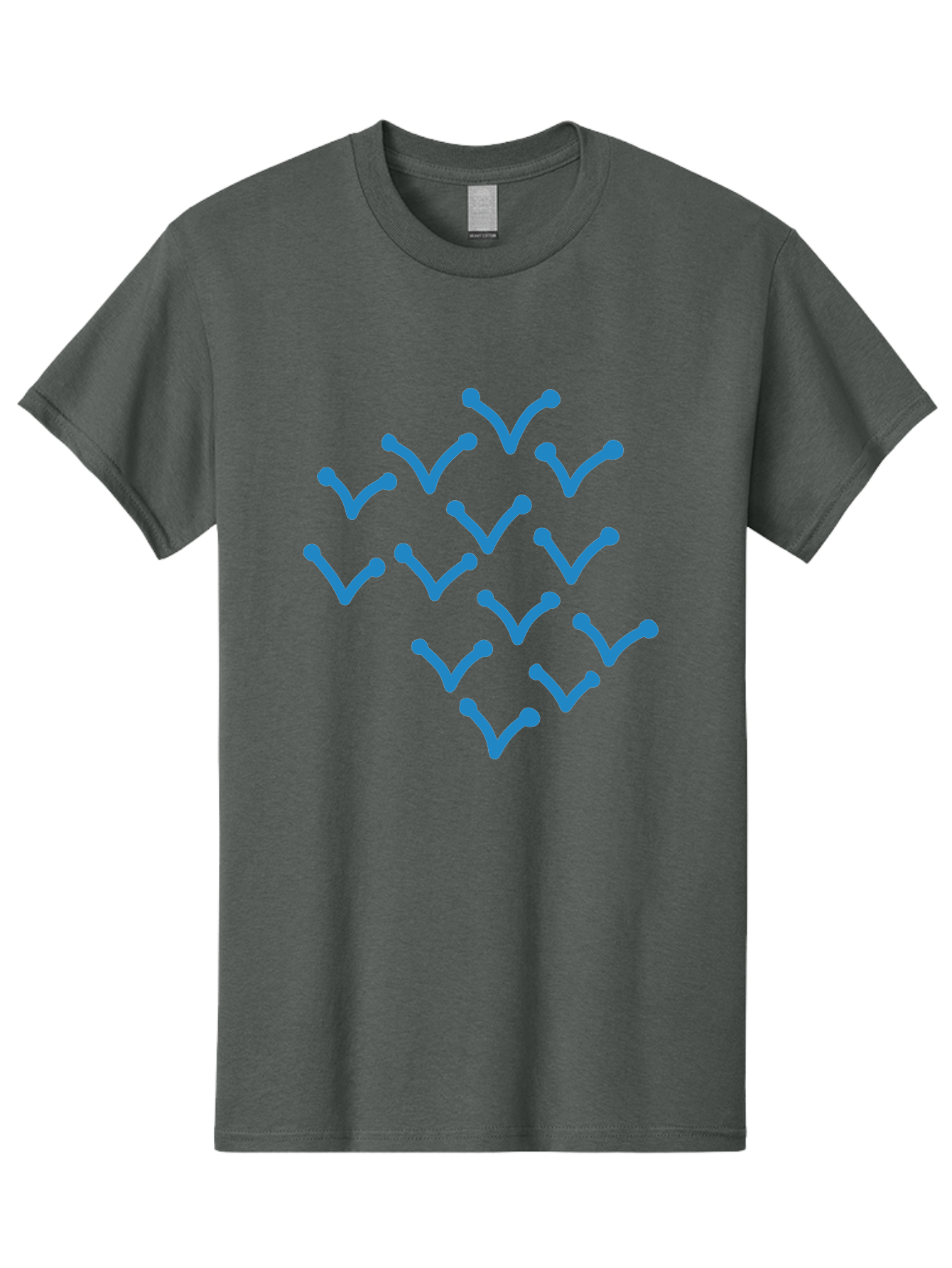 Blue-Checkmarks Men'S Graphic Tee, 100% Cotton, Comfortable Casual Summer Wear, Machine Washable, Check Marks, Ticks, Approval Symbols, Confirmation Icons, Blue Ticks On Green, Validation Signs, Positive Feedback, Checkmark Pattern Aab668