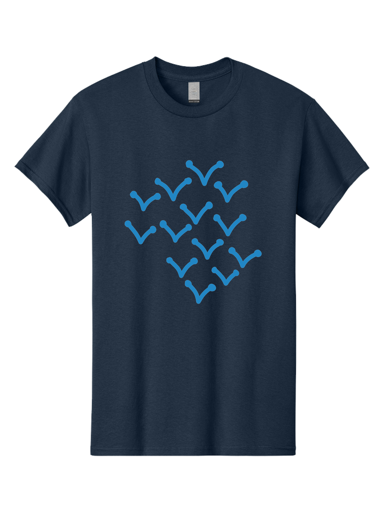Blue-Checkmarks Men'S Graphic Tee, 100% Cotton, Comfortable Casual Summer Wear, Machine Washable, Check Marks, Ticks, Approval Symbols, Confirmation Icons, Blue Ticks On Green, Validation Signs, Positive Feedback, Checkmark Pattern Aab668
