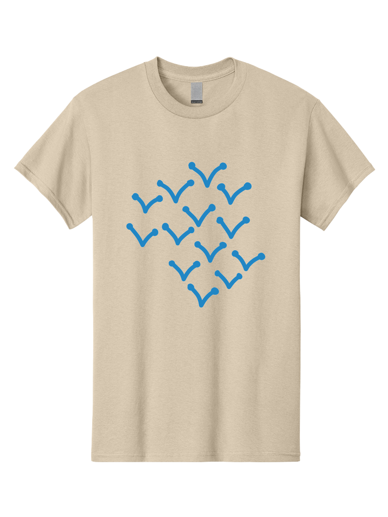 Blue-Checkmarks Men'S Graphic Tee, 100% Cotton, Comfortable Casual Summer Wear, Machine Washable, Check Marks, Ticks, Approval Symbols, Confirmation Icons, Blue Ticks On Green, Validation Signs, Positive Feedback, Checkmark Pattern Aab668