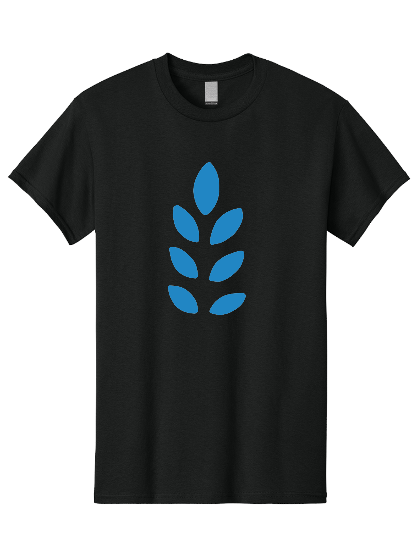 Blue-Leaves Men'S Graphic Tee, 100% Cotton, Comfortable Casual Summer Wear, Machine Washable, Blue Leaves, Simple Design, Minimalist Art, Stylized Foliage, Graphic Element, Abstract Shape, Modern Illustration Aab670