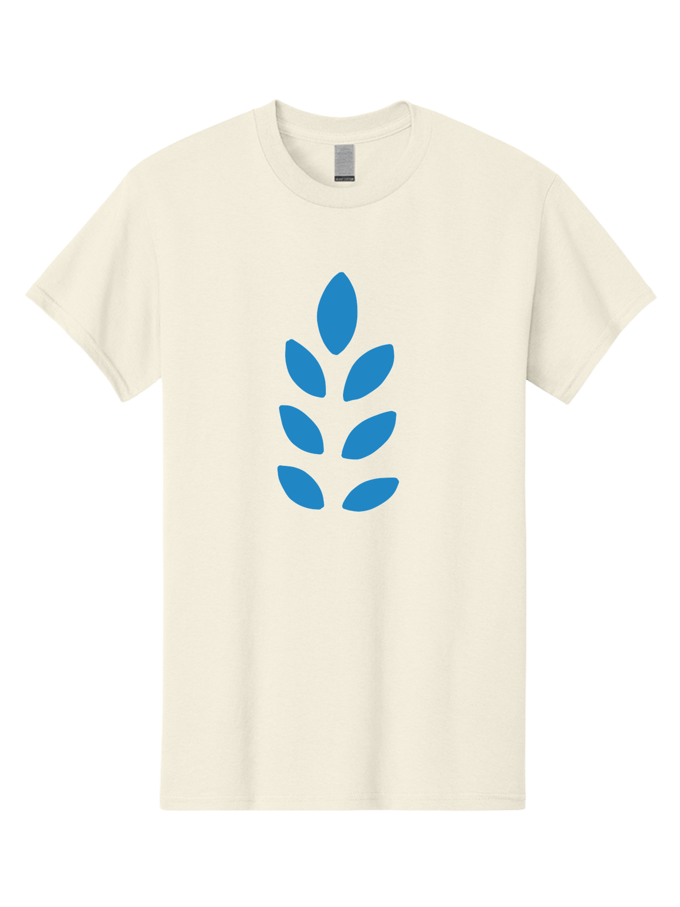 Blue-Leaves Men'S Graphic Tee, 100% Cotton, Comfortable Casual Summer Wear, Machine Washable, Blue Leaves, Simple Design, Minimalist Art, Stylized Foliage, Graphic Element, Abstract Shape, Modern Illustration Aab670
