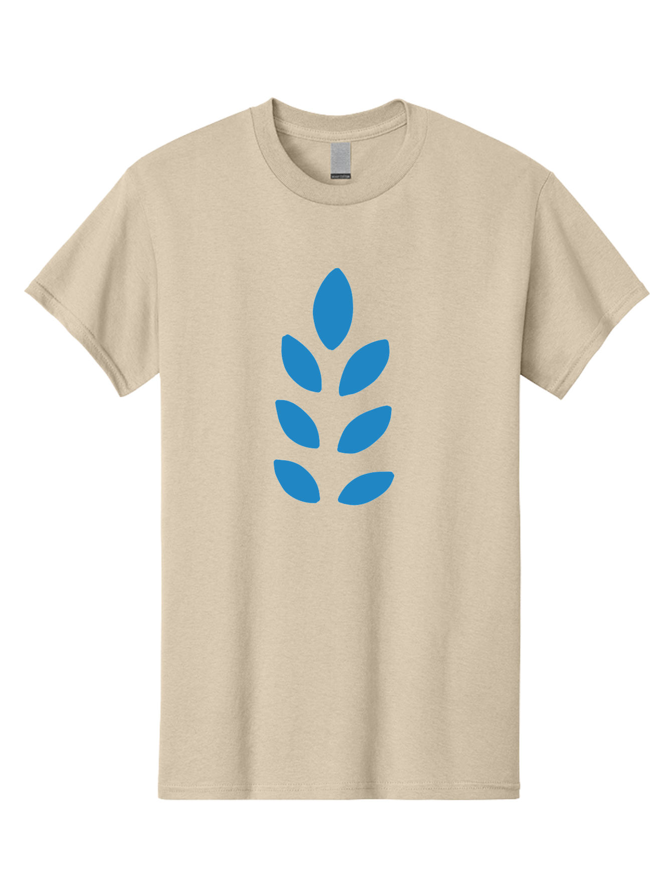 Blue-Leaves Men'S Graphic Tee, 100% Cotton, Comfortable Casual Summer Wear, Machine Washable, Blue Leaves, Simple Design, Minimalist Art, Stylized Foliage, Graphic Element, Abstract Shape, Modern Illustration Aab670