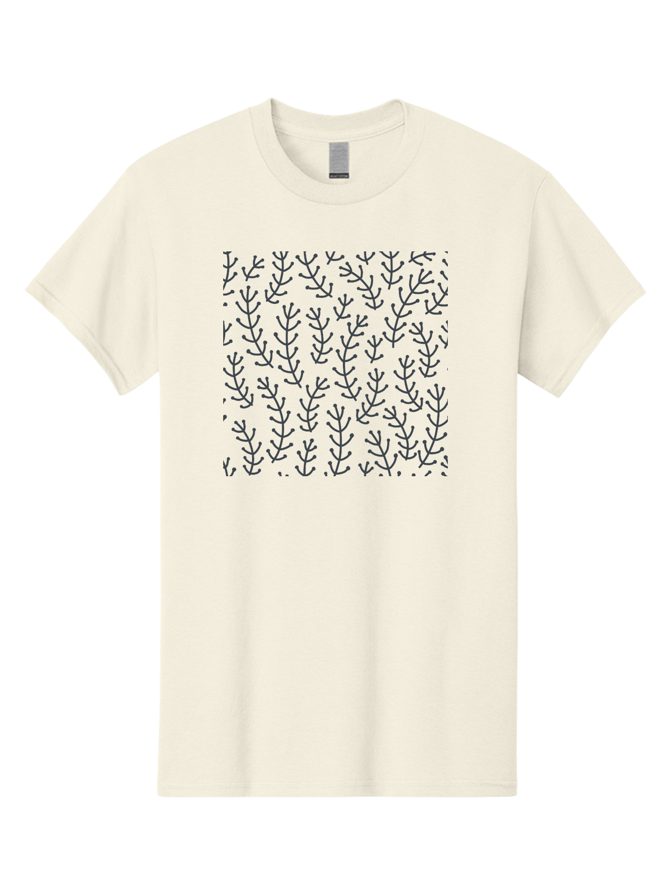 Branches-Pattern Men'S Graphic Tee, 100% Cotton, Comfortable Casual Summer Wear, Machine Washable, Repeating Pattern, Black Branches, Minimalist Design, Simple Shapes, Abstract Art, Geometric Pattern, Decorative Elements, Modern Aesthetic, Aab673