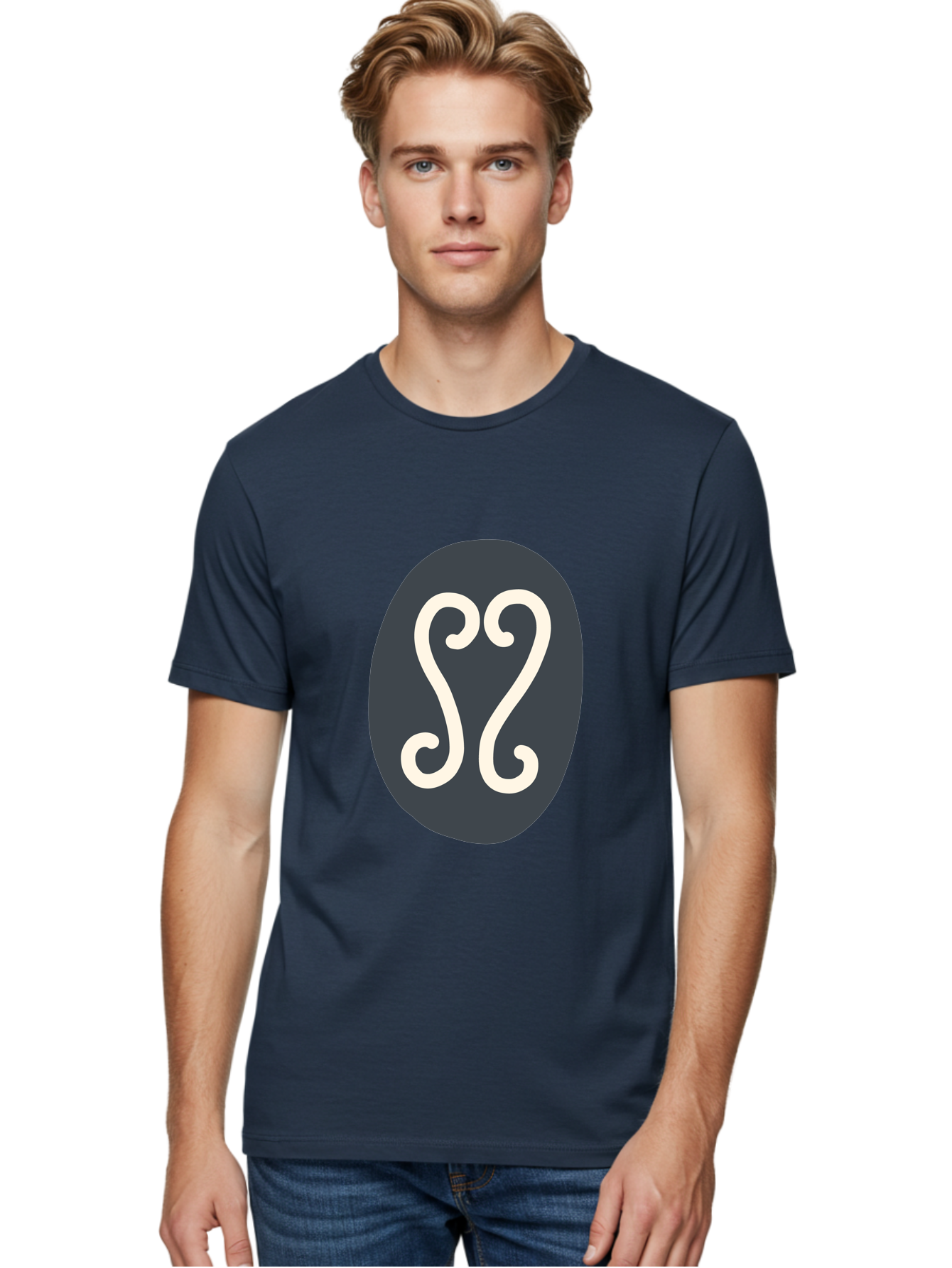 Cancer-Zodiac-Symbol Men'S Graphic Tee, 100% Cotton, Comfortable Casual Summer Wear, Machine Washable, Cancer Zodiac Sign, Astrology Symbol, Horoscope Icon, Simple Design, Minimalist Art, Esoteric Symbolism, Mystical Sign Aab677